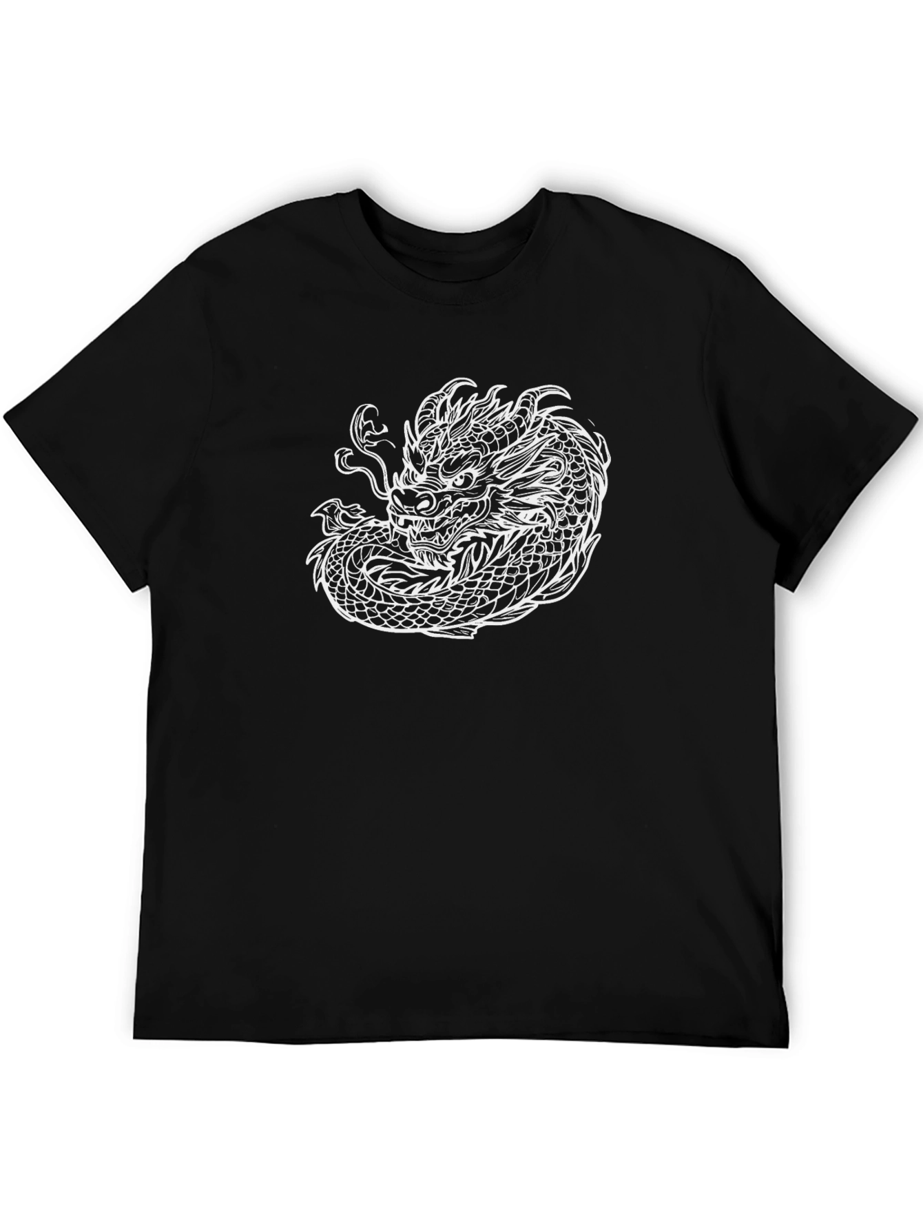 Black Tee with Dragon Graphic