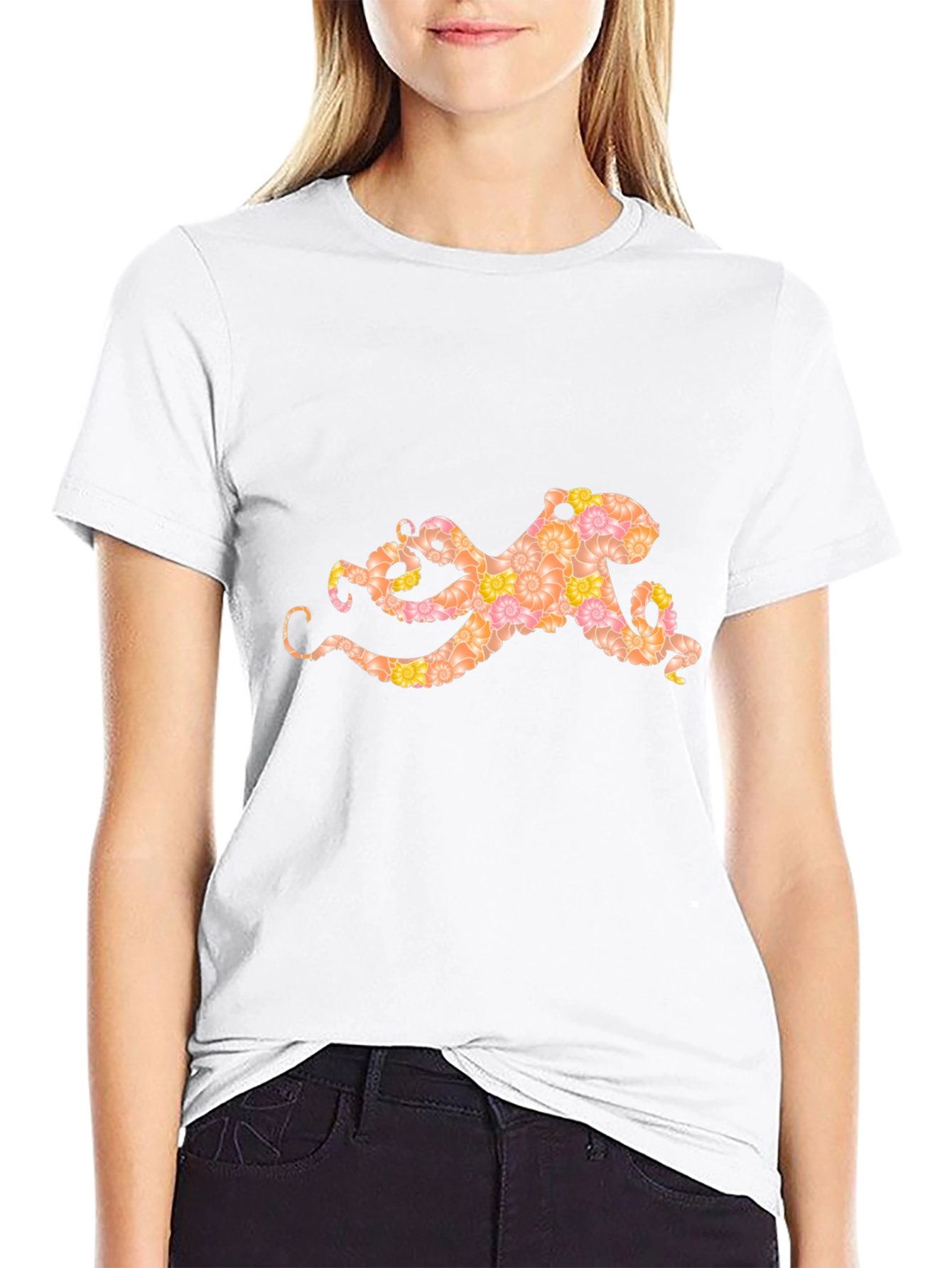 Floral Octopus Graphic T-Shirt