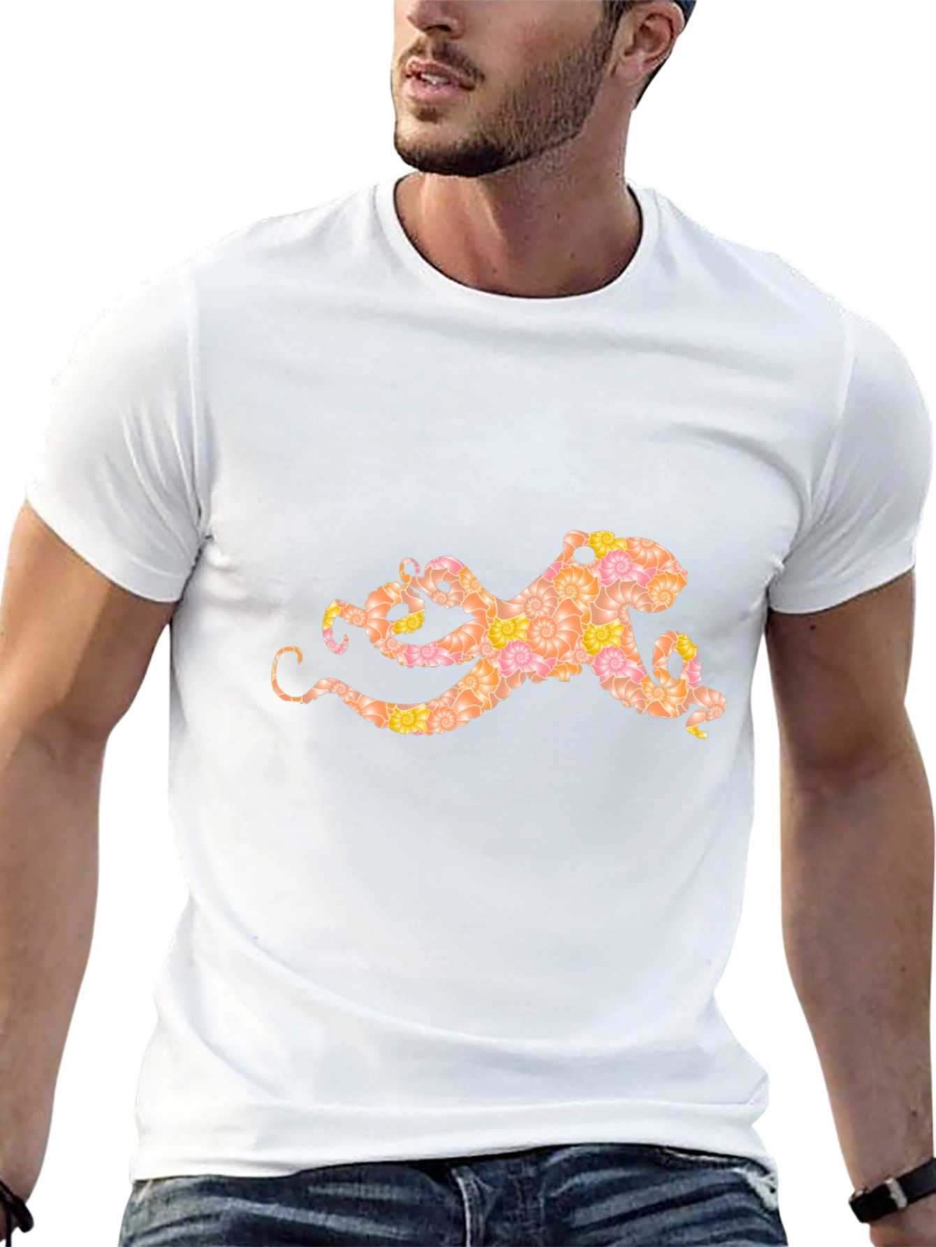 Floral Octopus Graphic T-Shirt