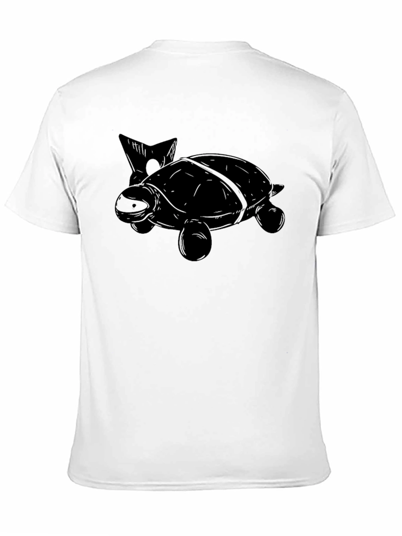 Turtle Graphic Print Mens Black T-Shirt