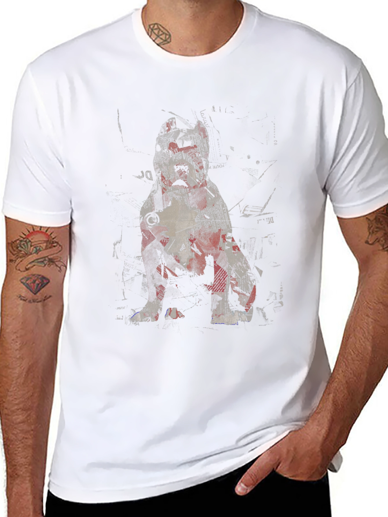 Dog Print T-Shirt - Black