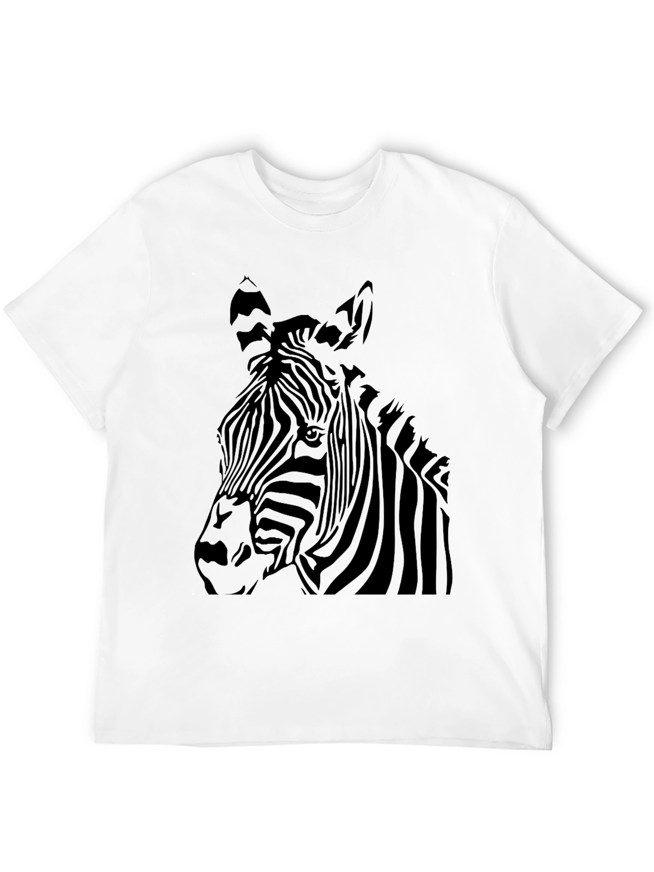 Mens Zebra Graphic Black T-Shirt