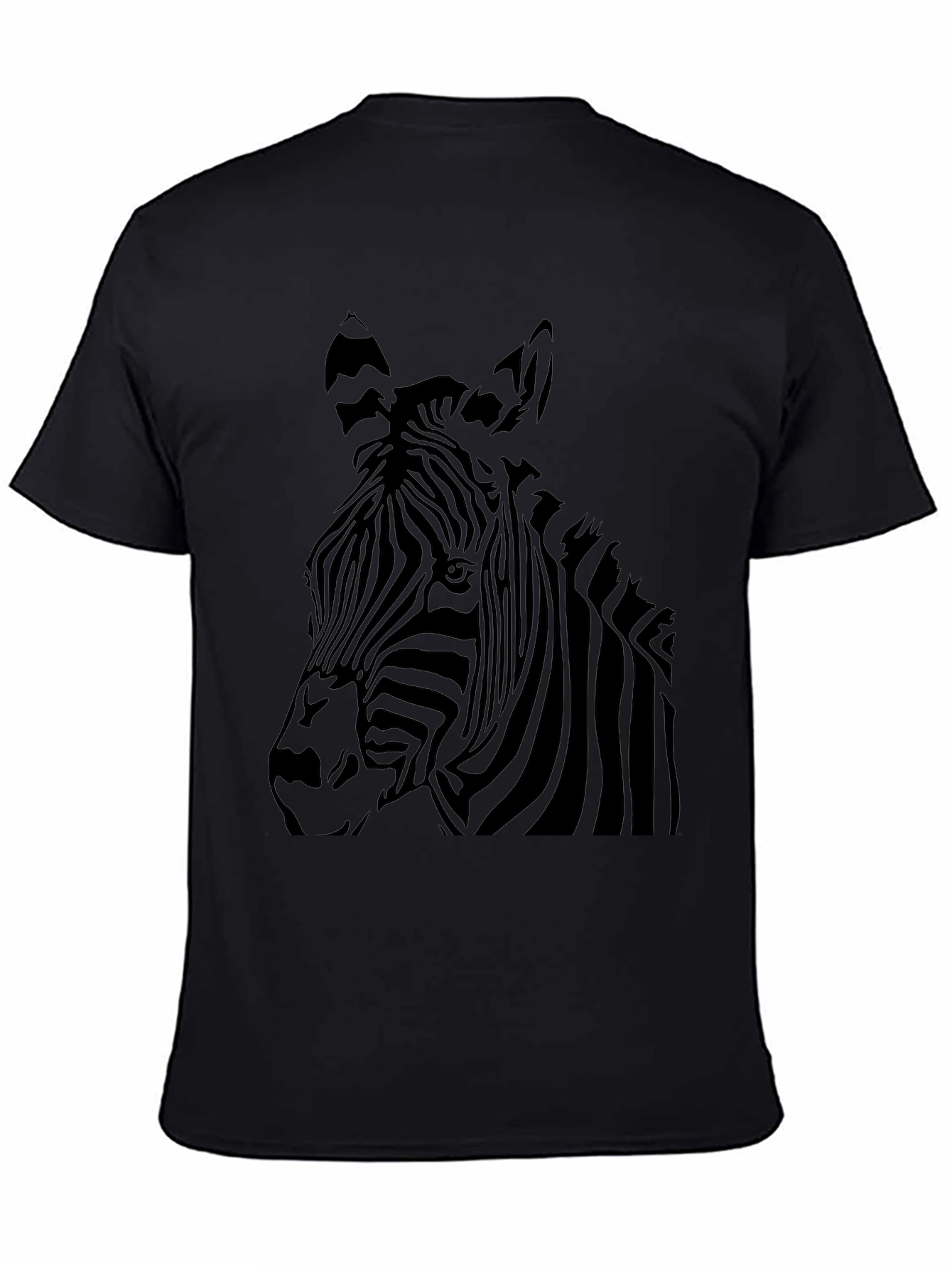 Mens Zebra Graphic Black T-Shirt