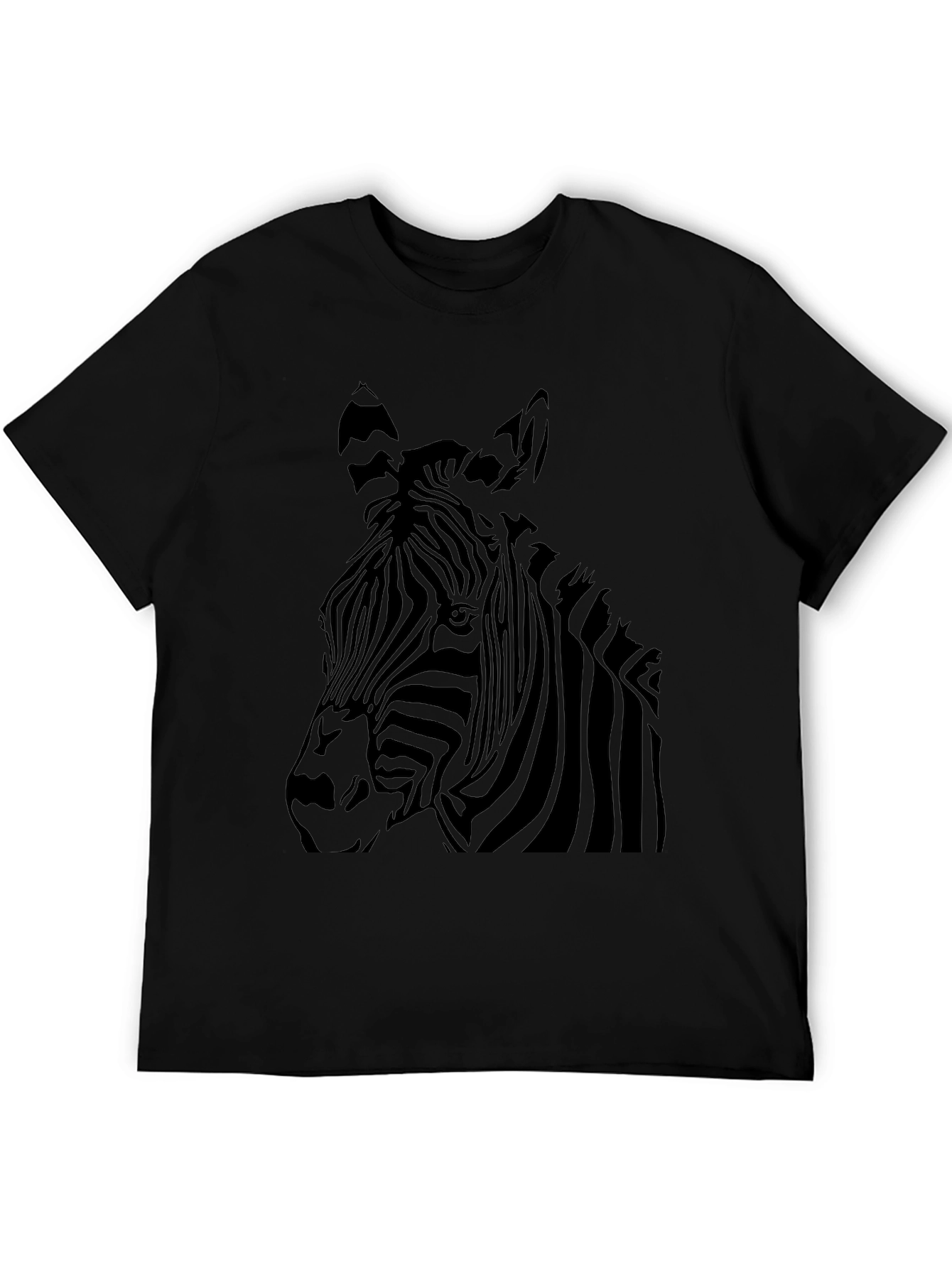 Mens Zebra Graphic Black T-Shirt