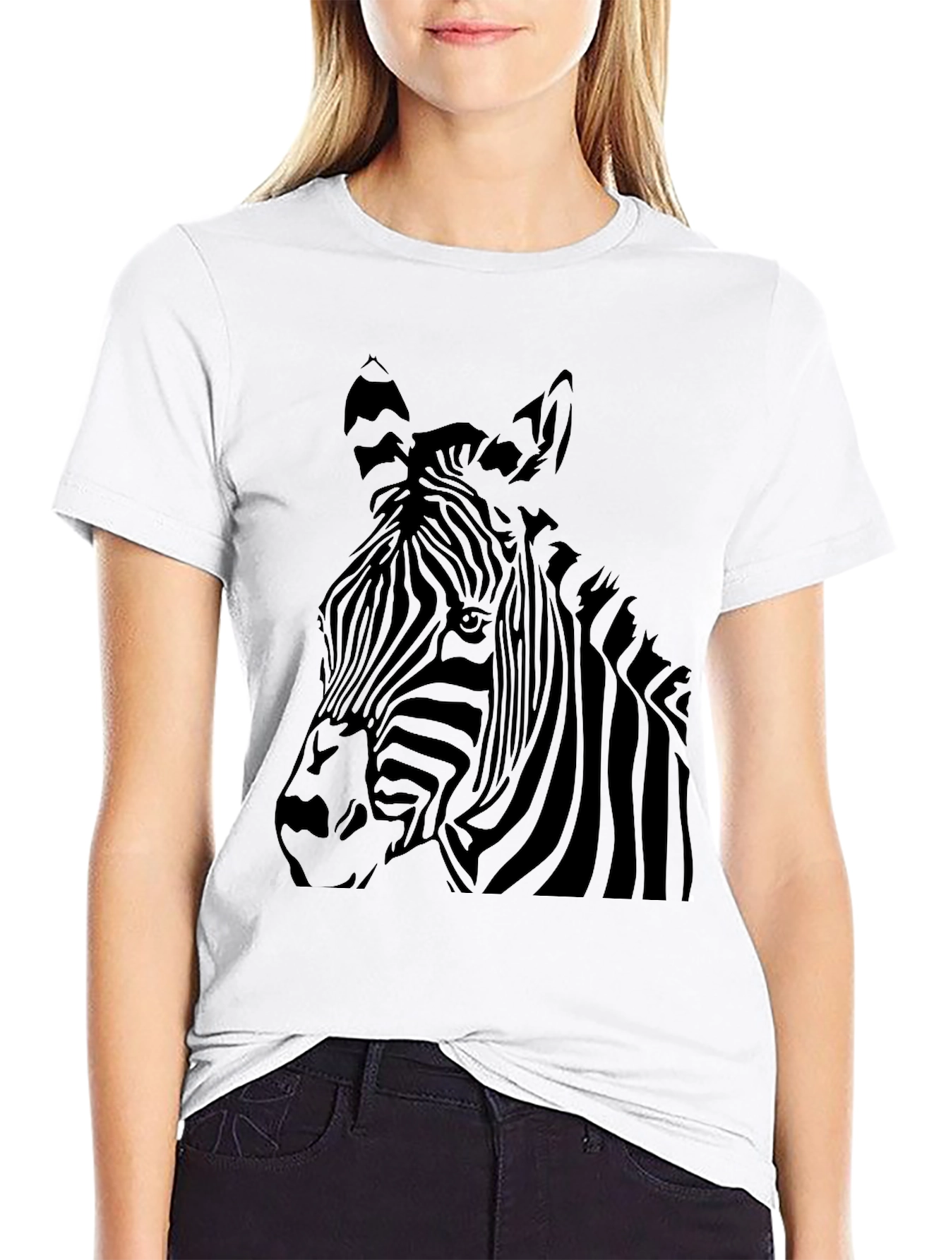 Mens Zebra Graphic Black T-Shirt