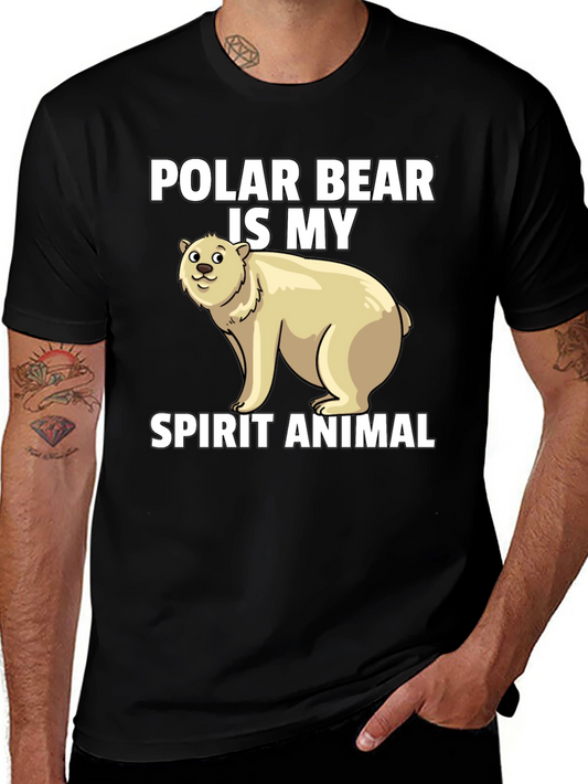 Polar Bear Spirit Animal Graphic Tee - Black