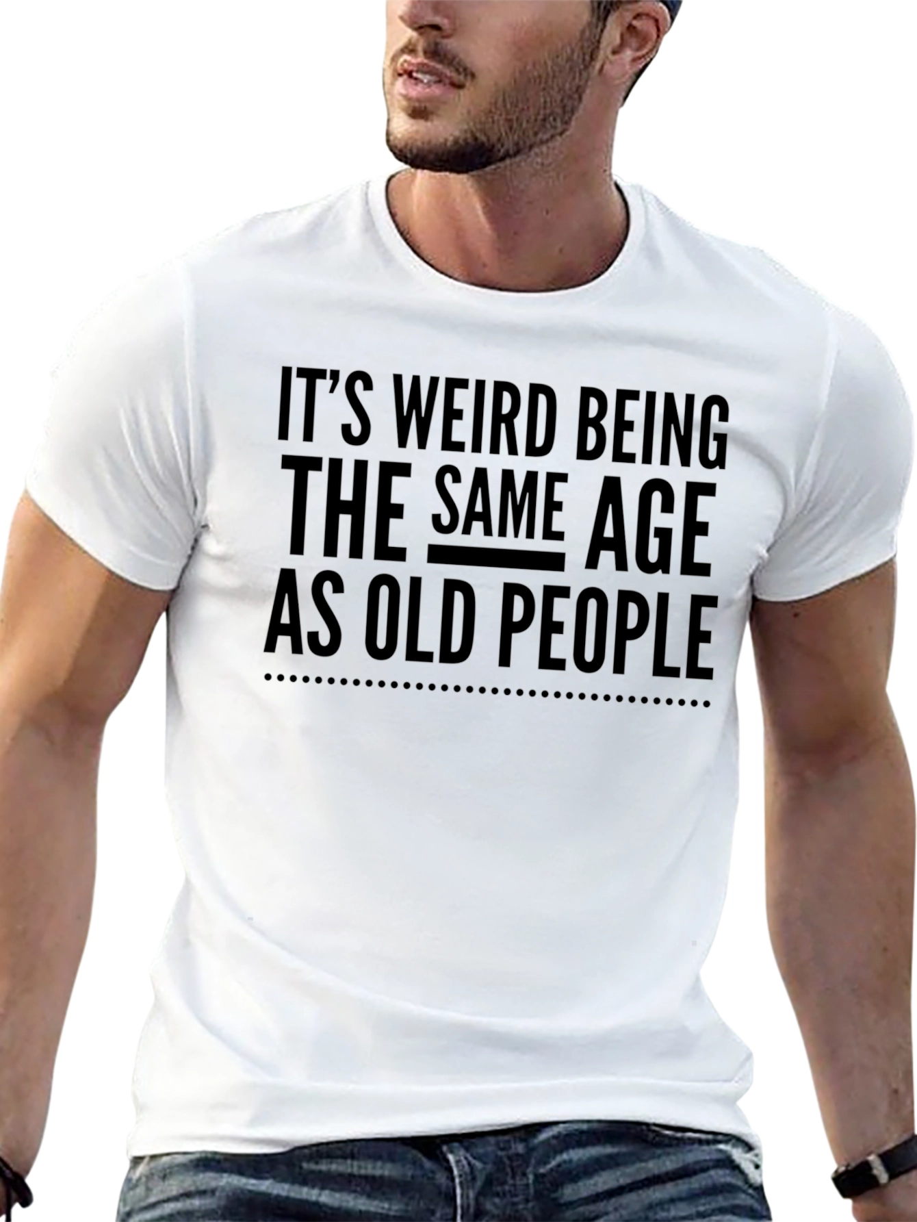 Funny Same Age as Old People Black T-Shirt