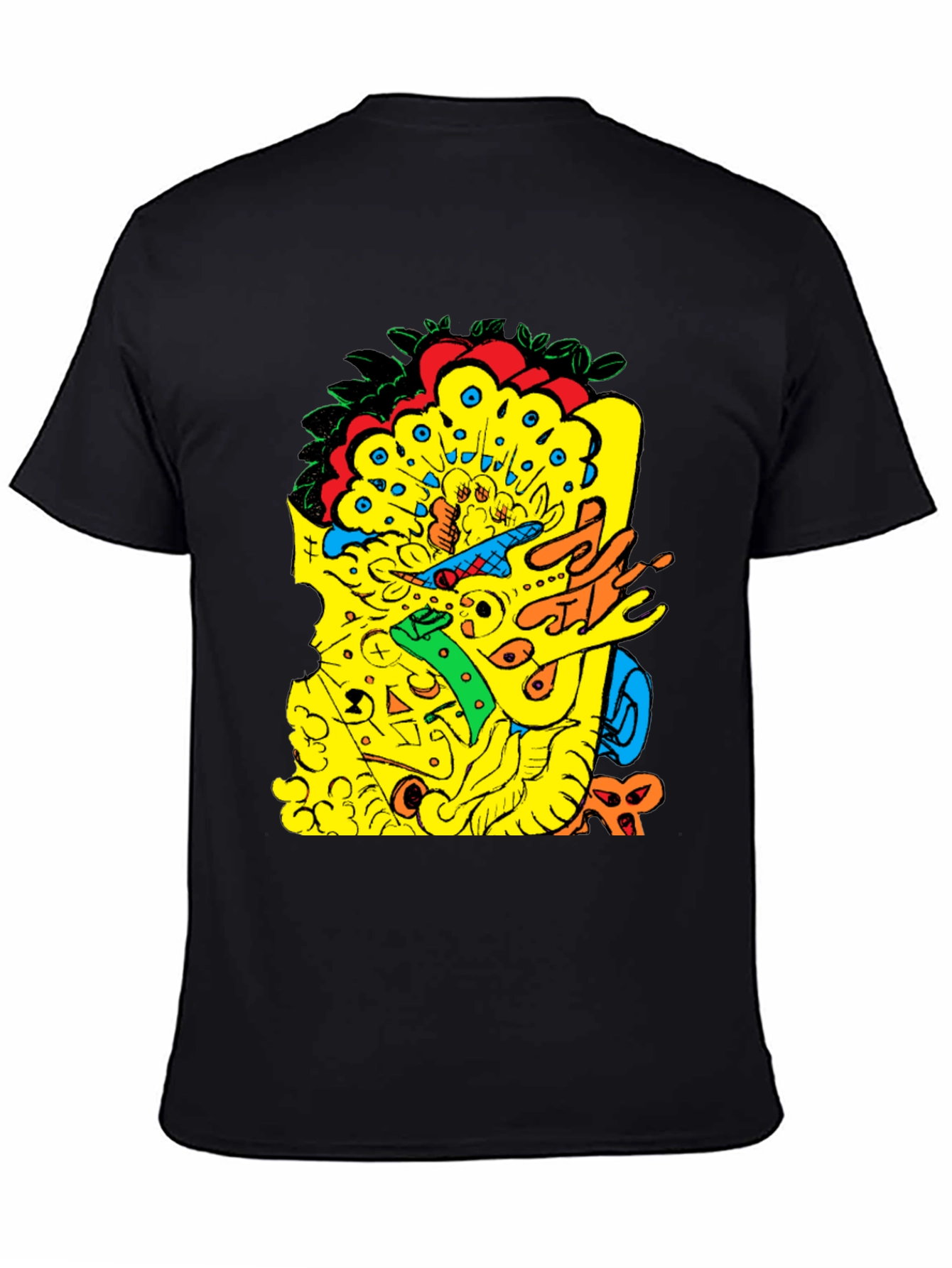 Abstract Graphic Print Black T-Shirt
