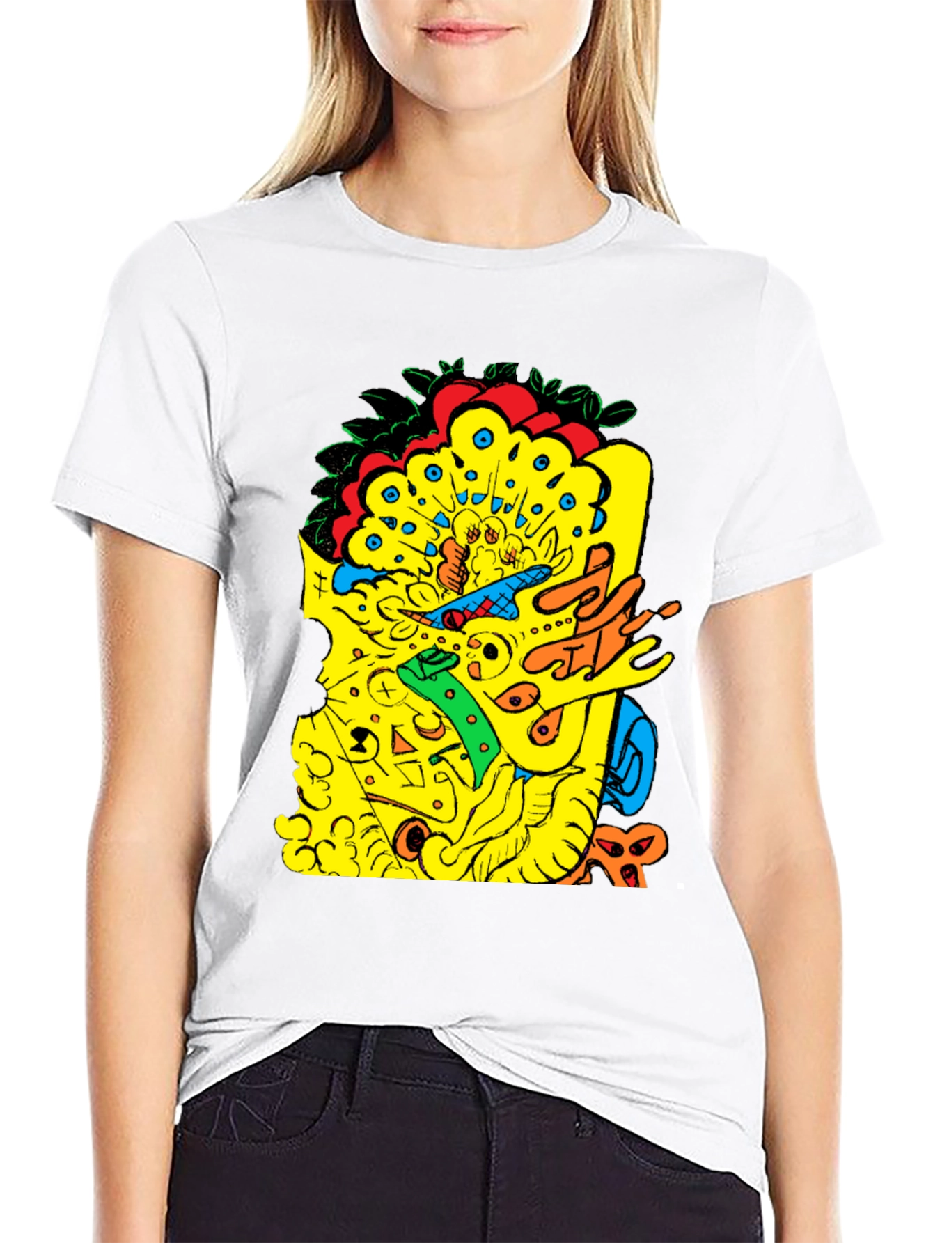 Abstract Graphic Print Black T-Shirt