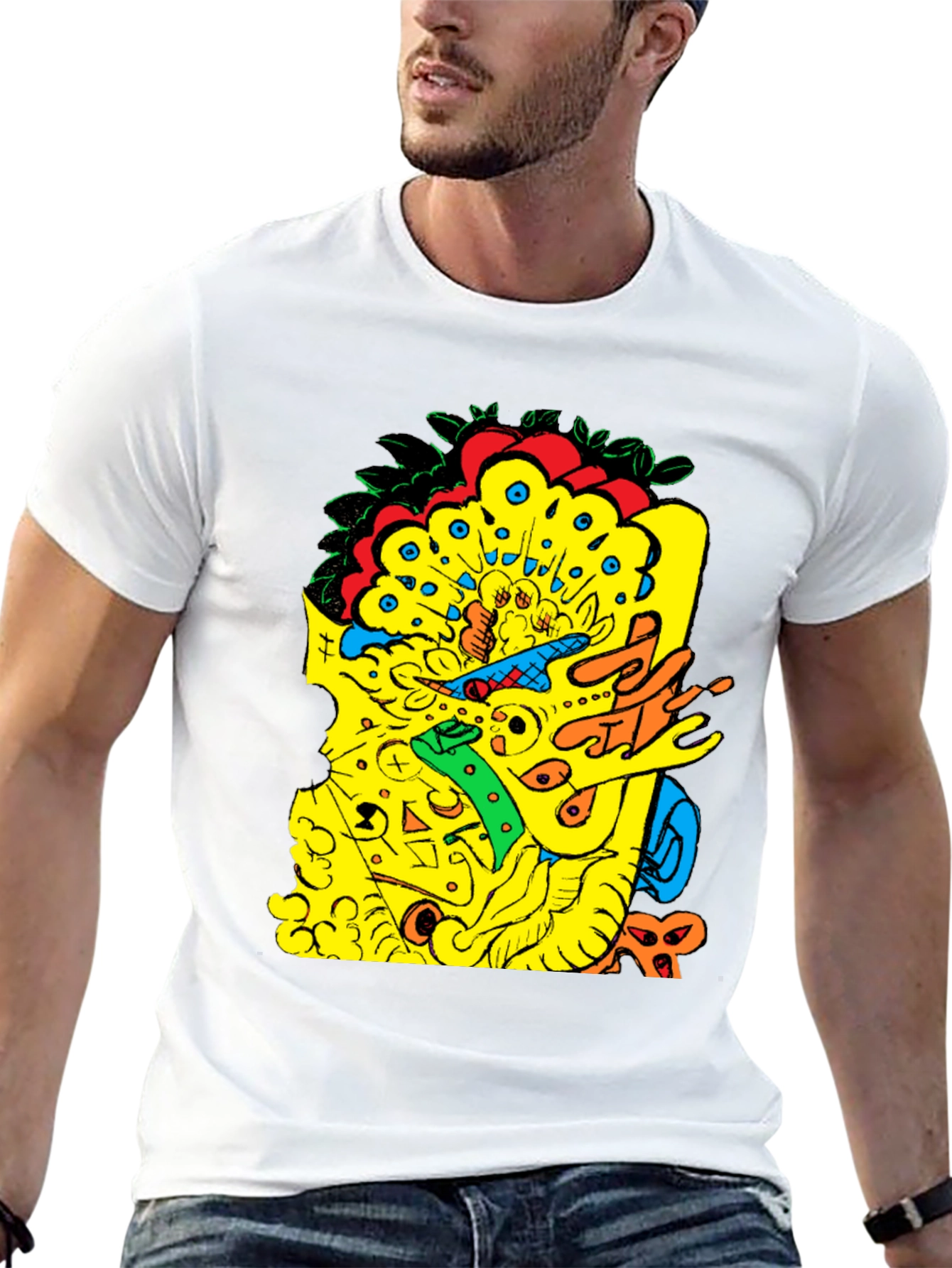 Abstract Graphic Print Black T-Shirt