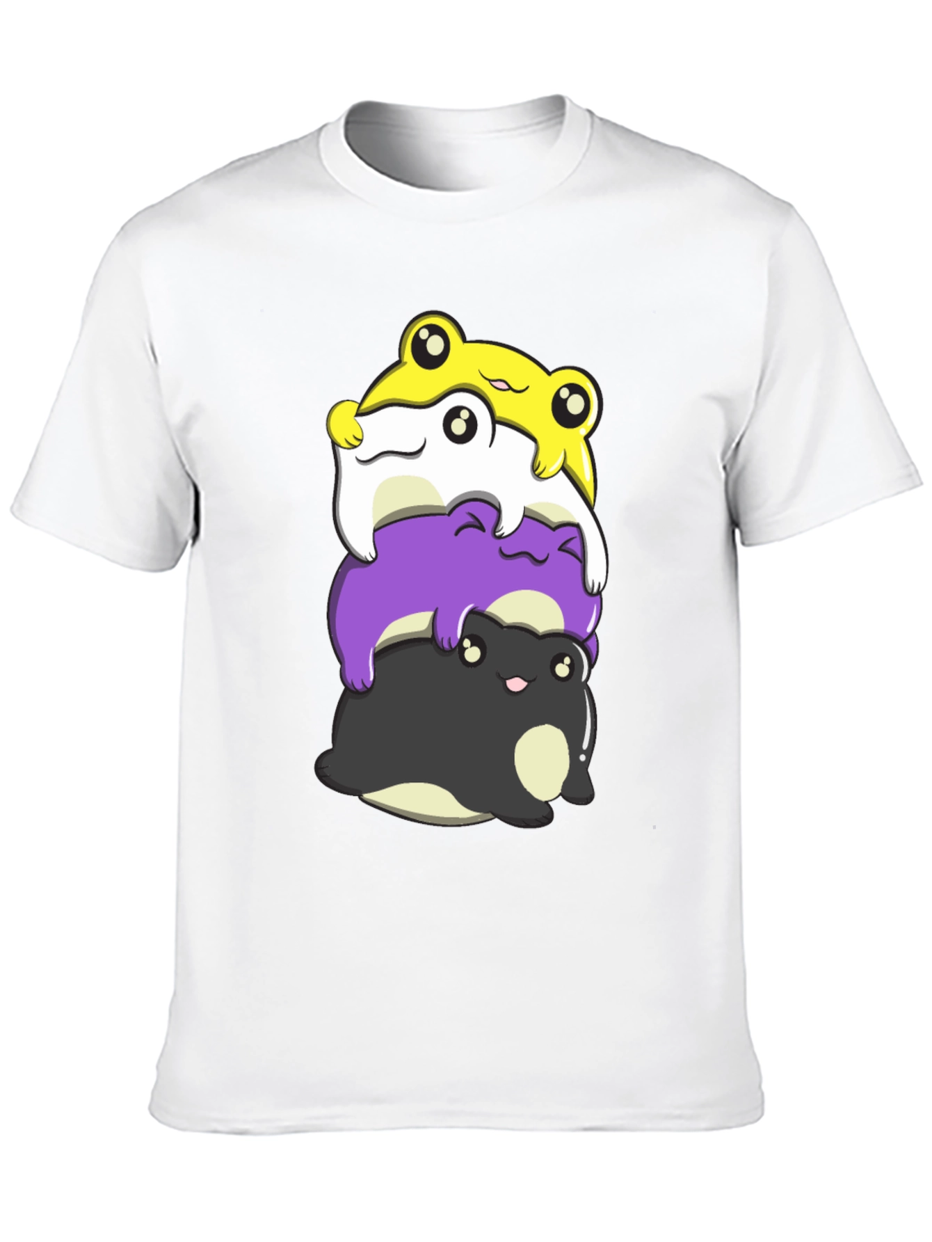 Stacked Frog Nonbinary Pride T-Shirt