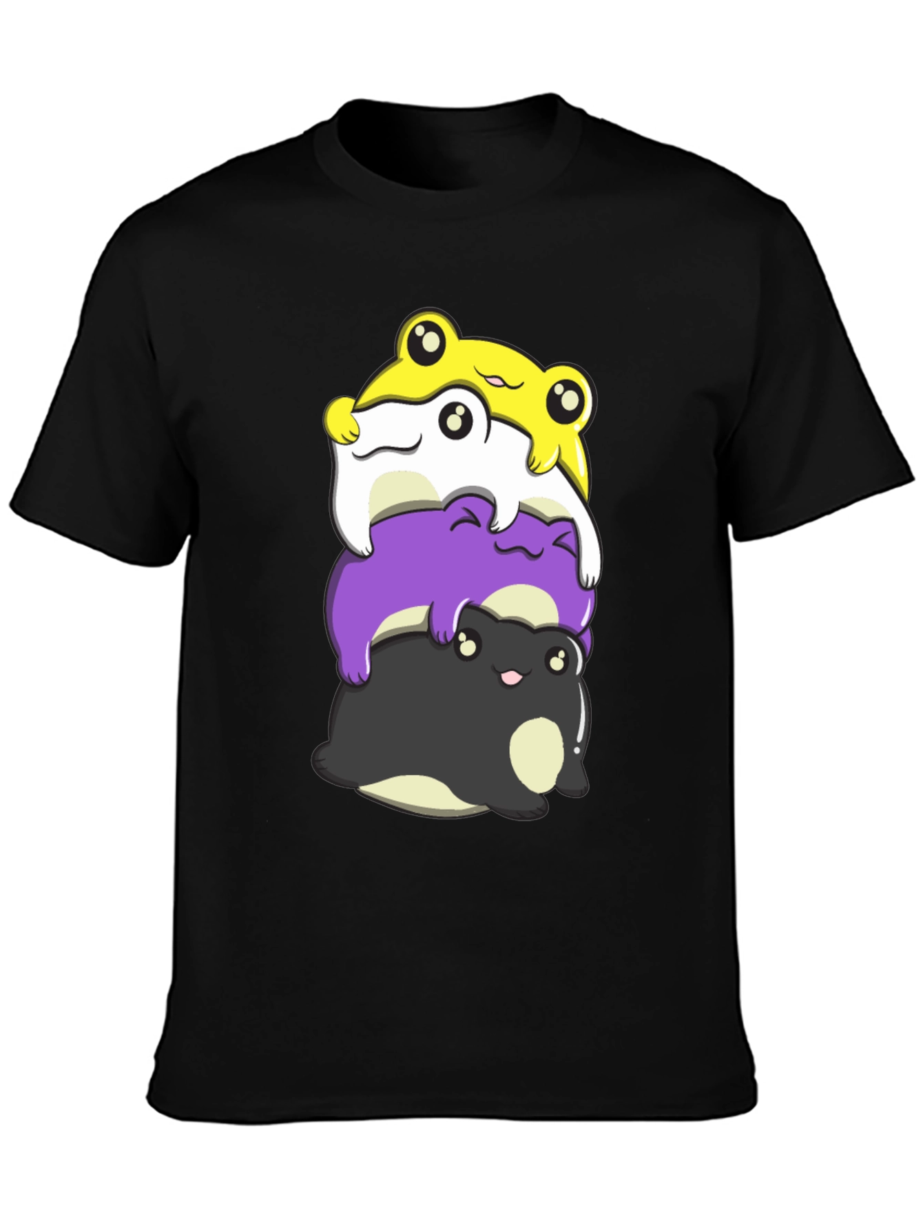 Stacked Frog Nonbinary Pride T-Shirt