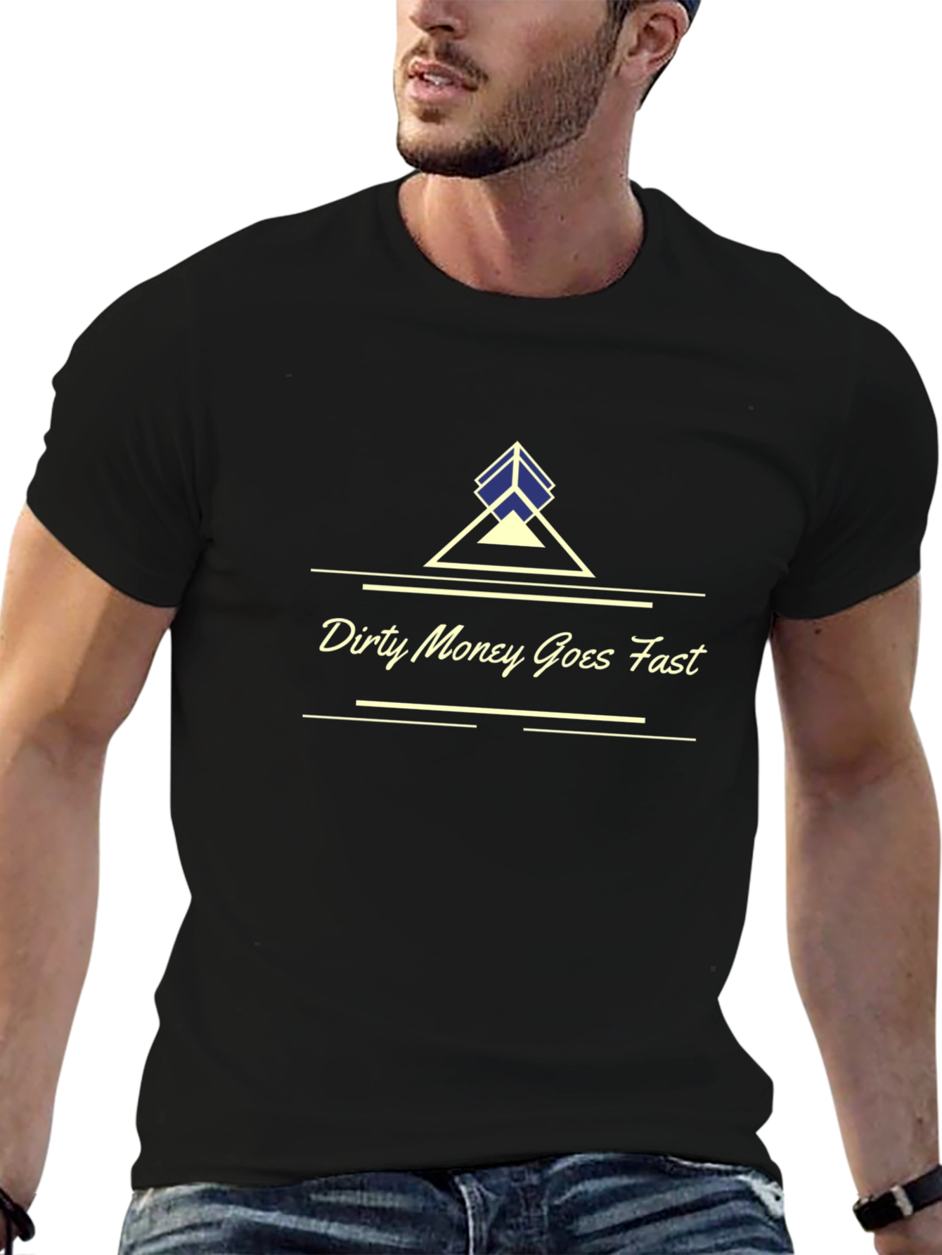 Dirty Money Goes Fast Graphic Black T-Shirt