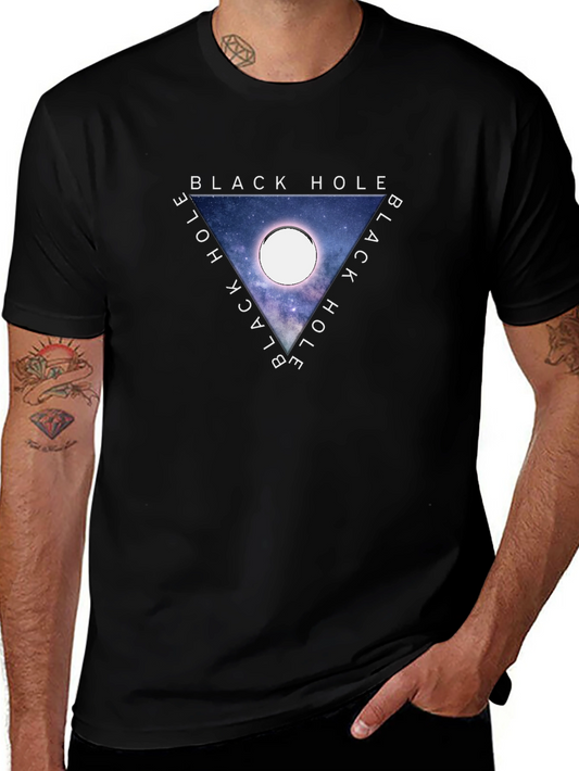 Black Hole Graphic Tee - Trendy Space T-Shirt
