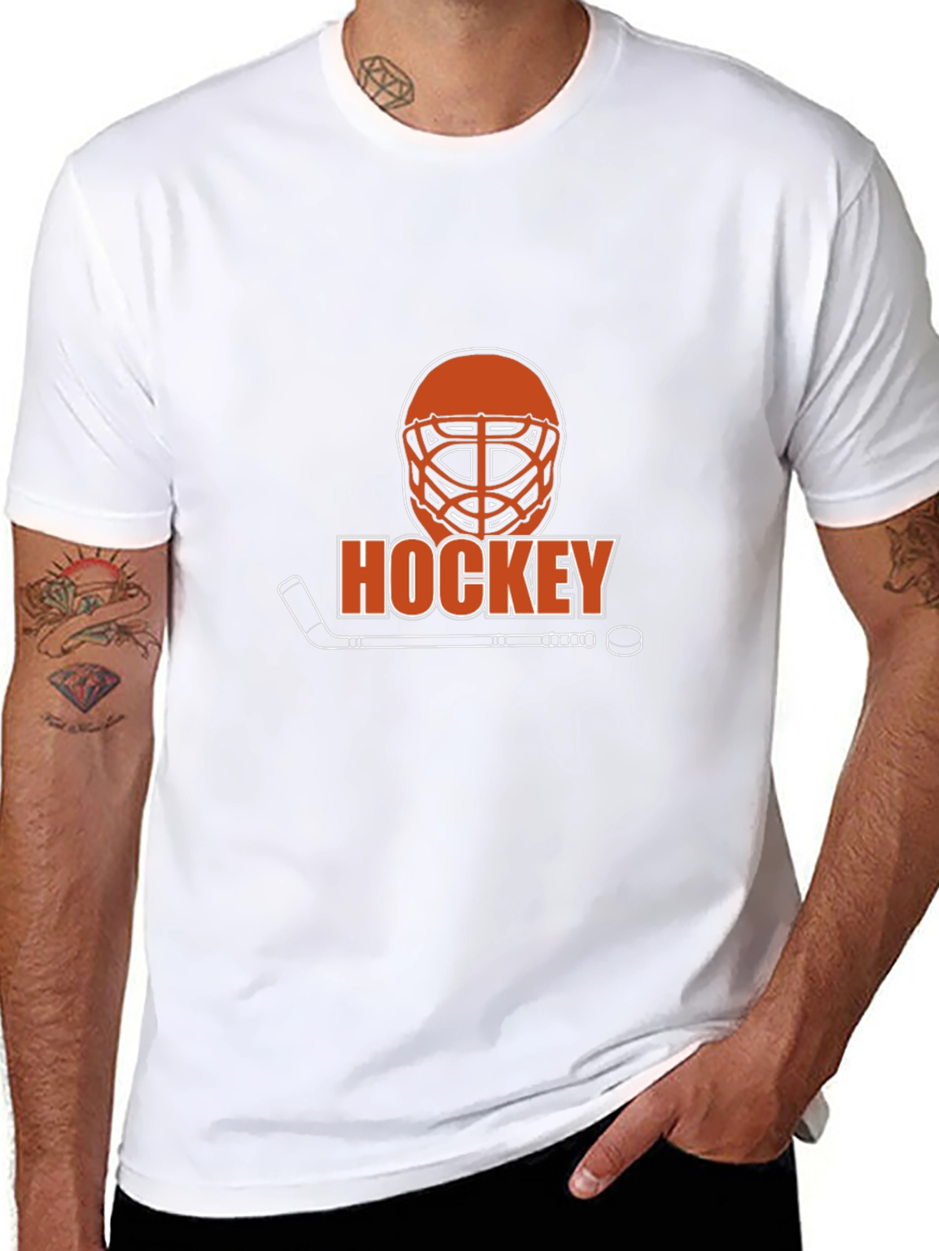 Hockey Graphic T-Shirt - Black Cotton Tee