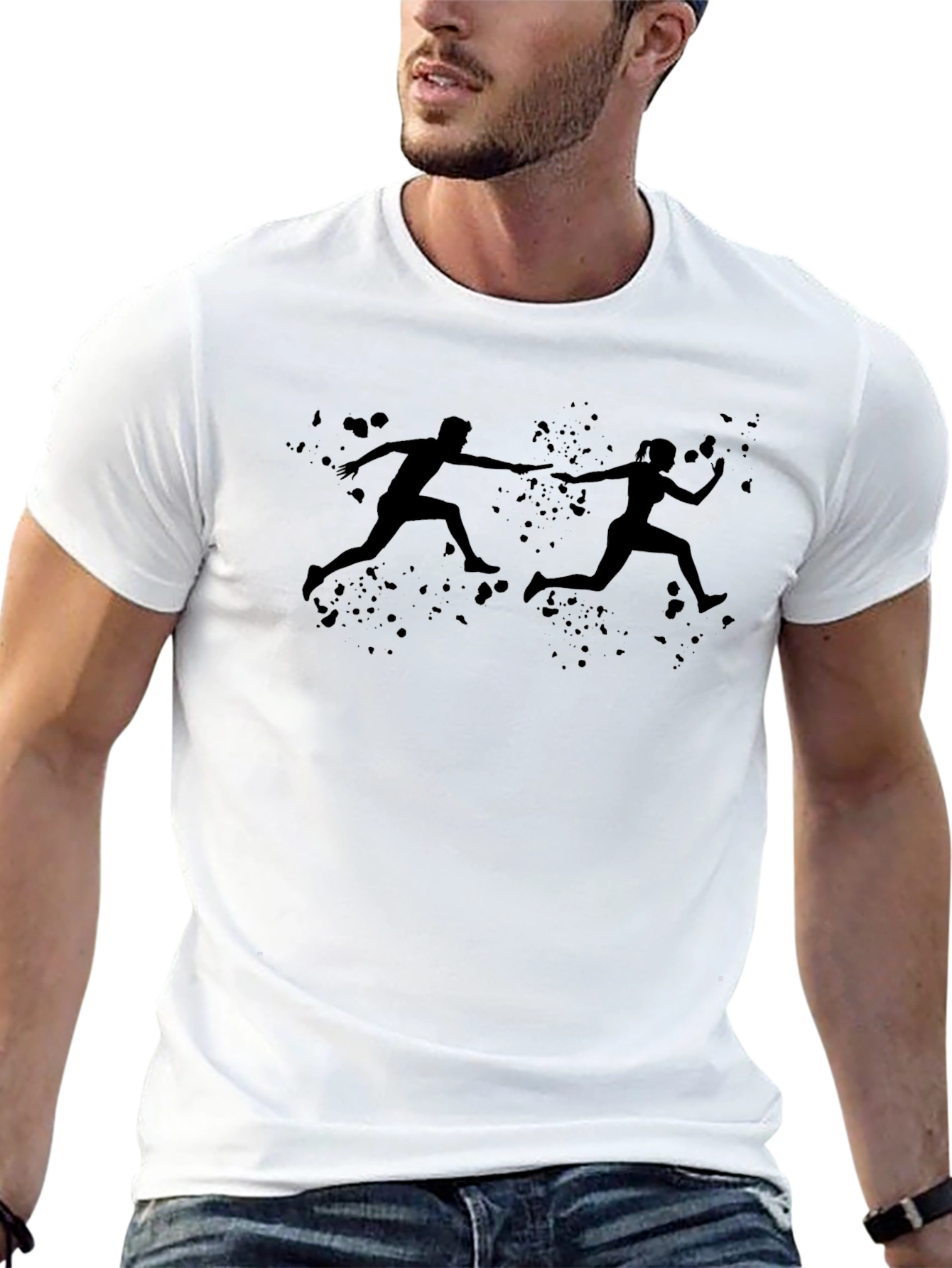 Running Relay Team Black T-Shirt