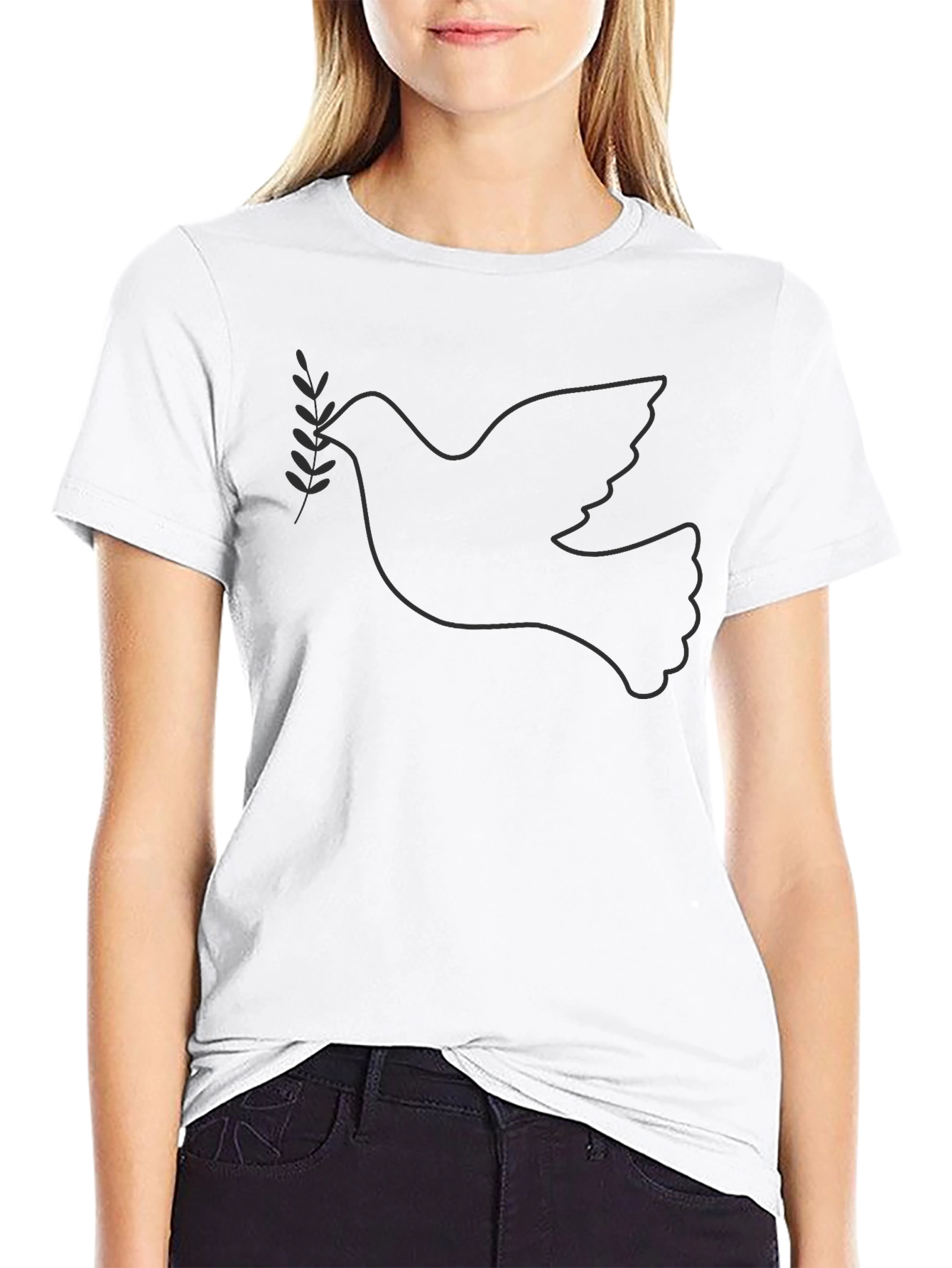 Peace Dove T-Shirt - Soft Black Cotton Graphic Tee