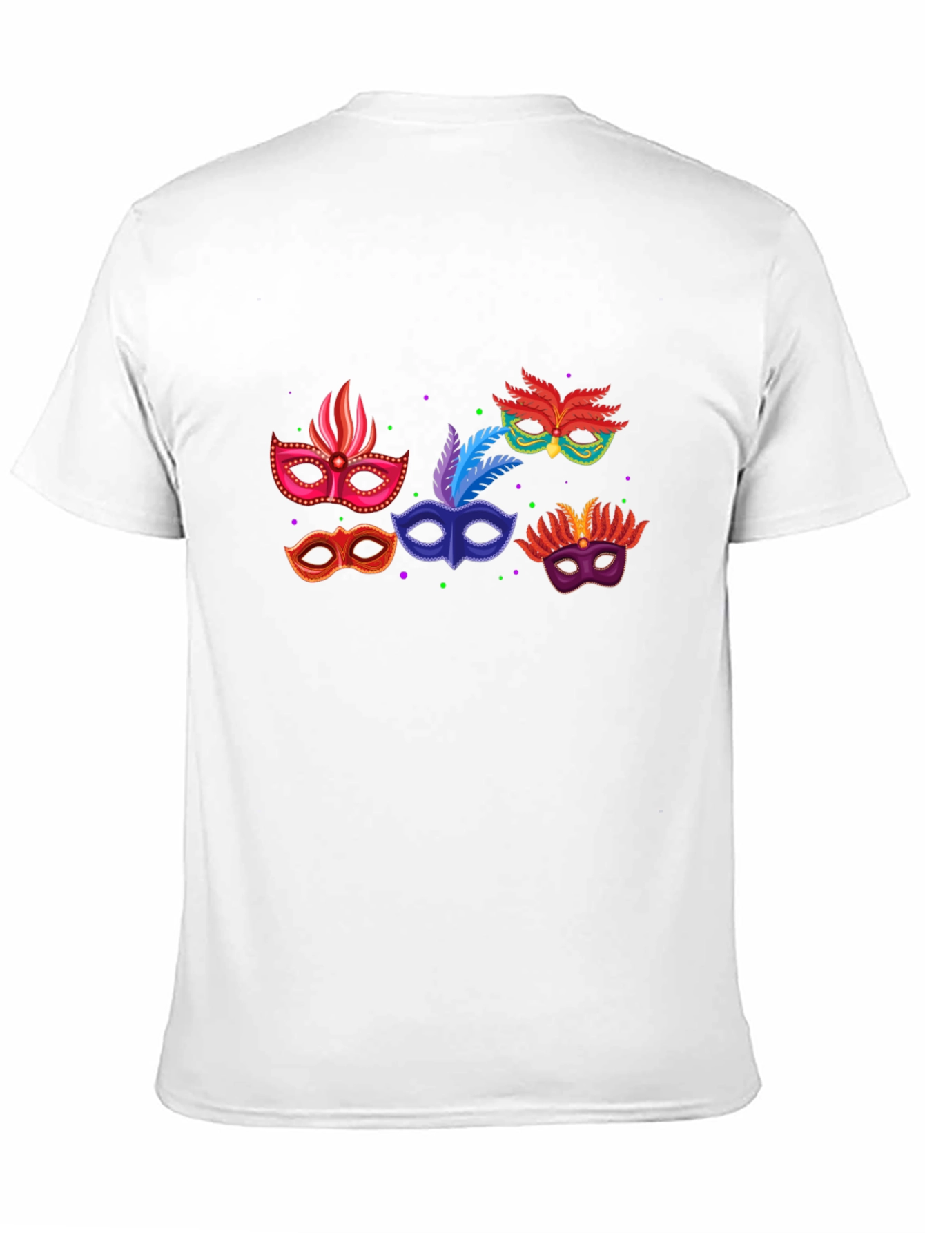 Mardi Gras Mask Graphic T-Shirt - Black