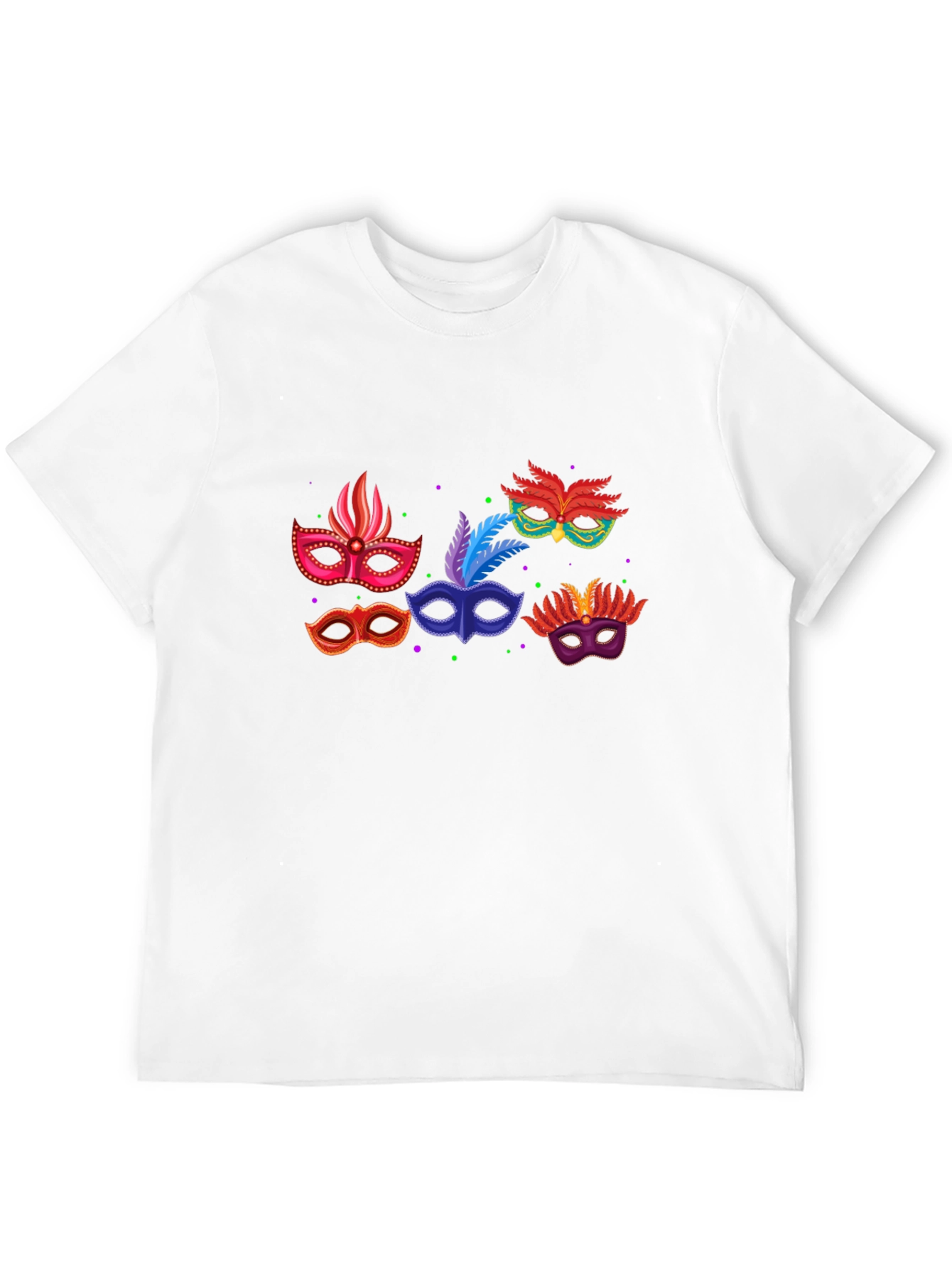 Mardi Gras Mask Graphic T-Shirt - Black
