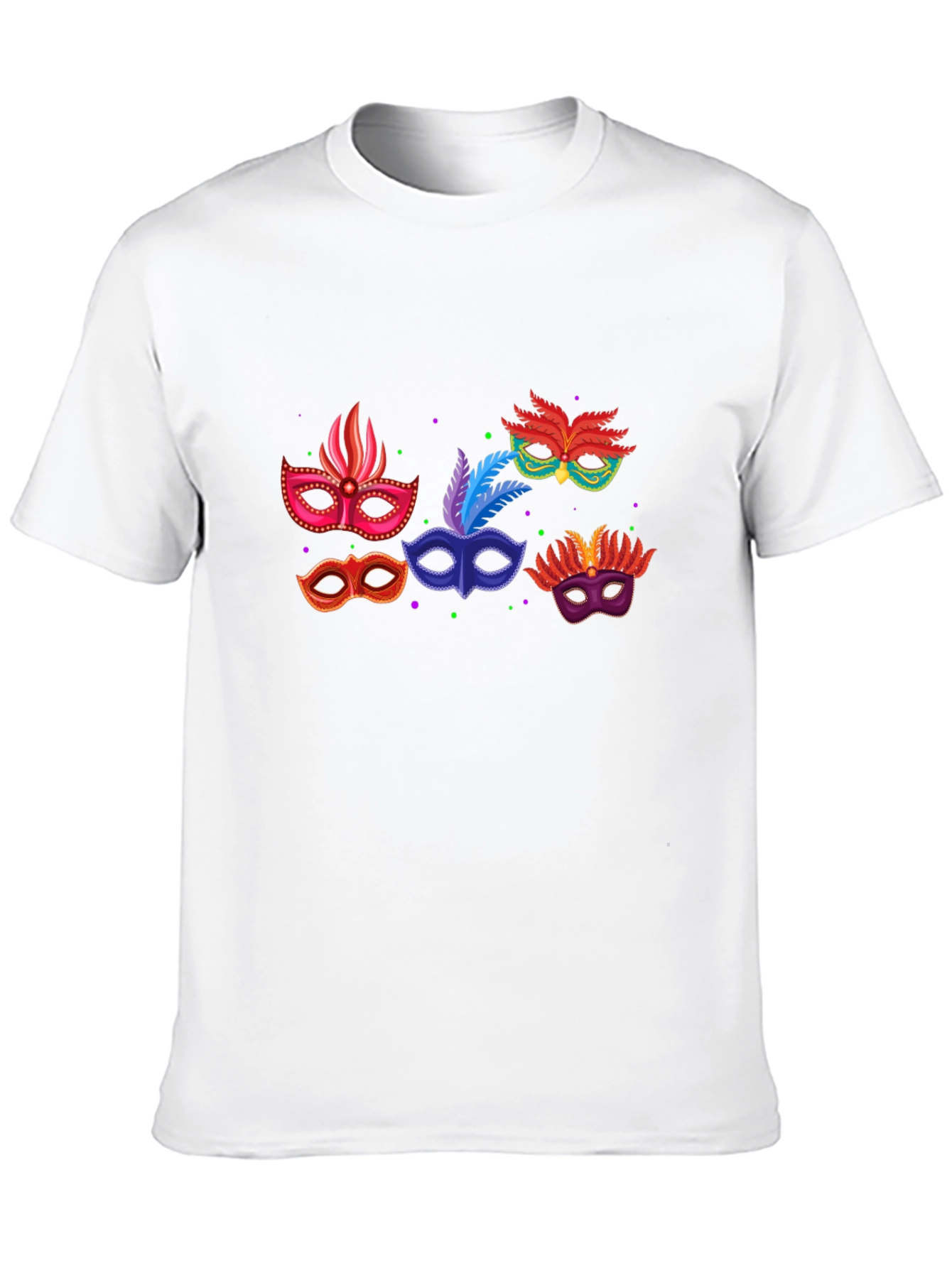 Mardi Gras Mask Graphic T-Shirt - Black