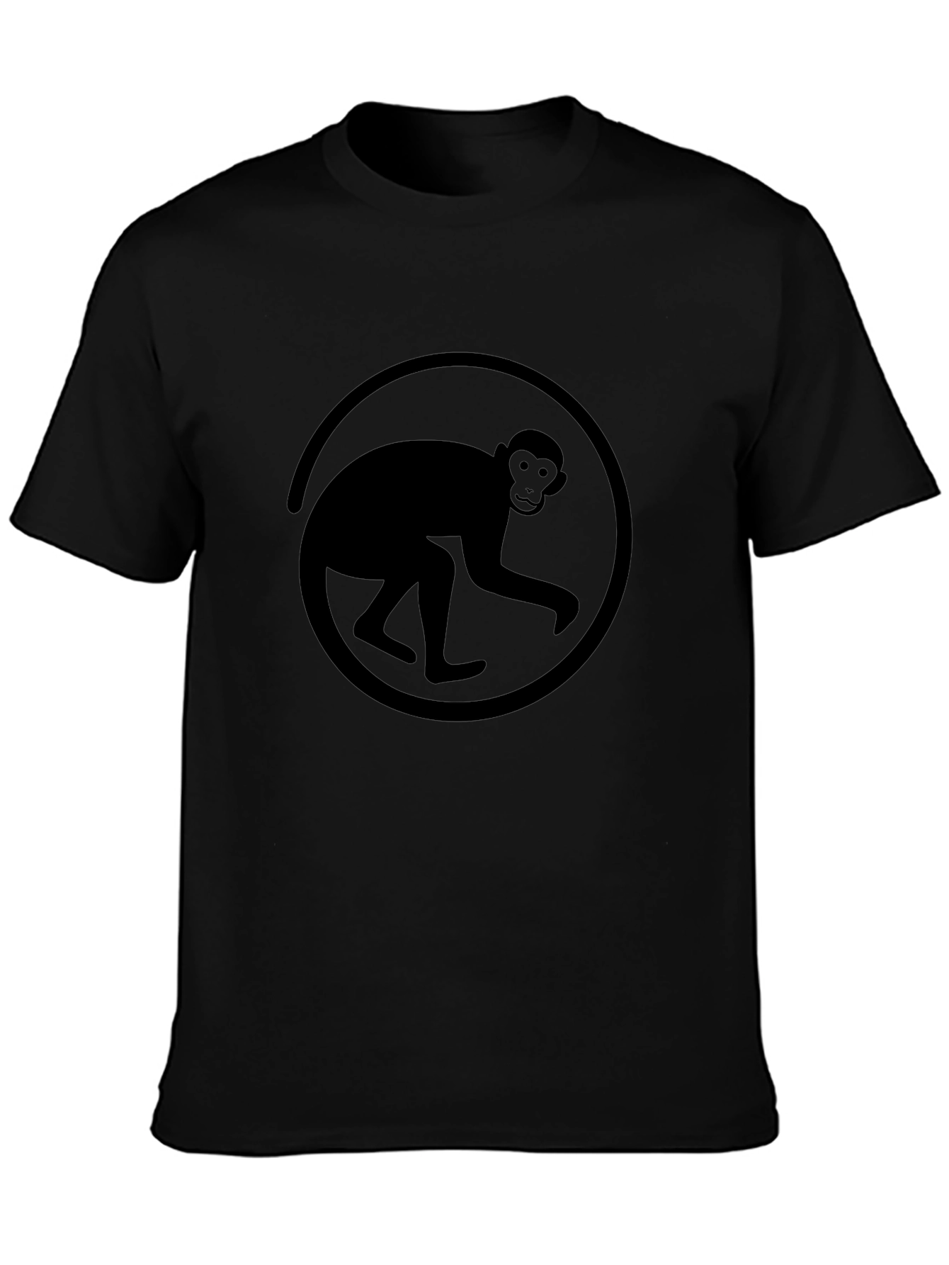 Monkey Silhouette Graphic Tee - Black