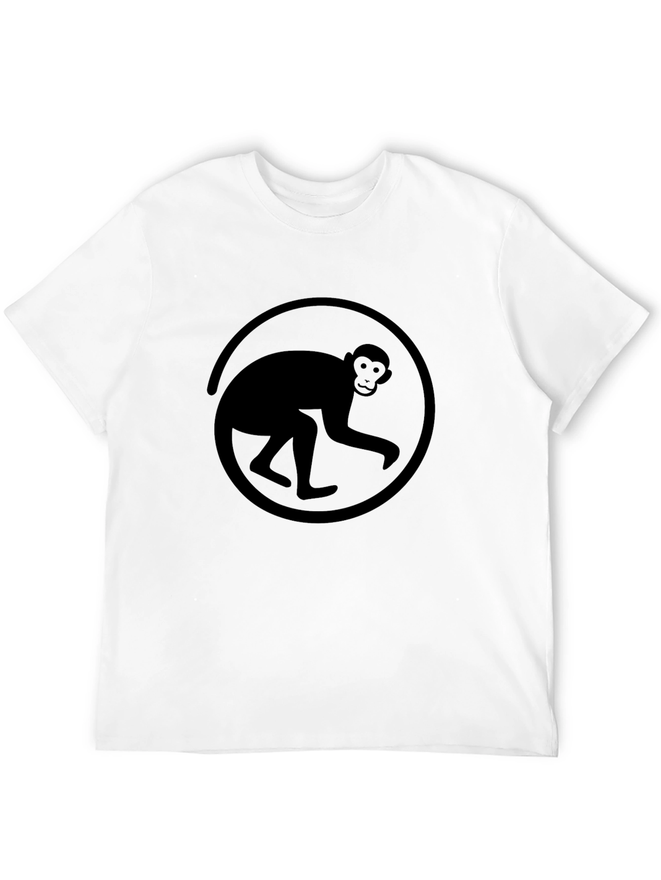 Monkey Silhouette Graphic Tee - Black