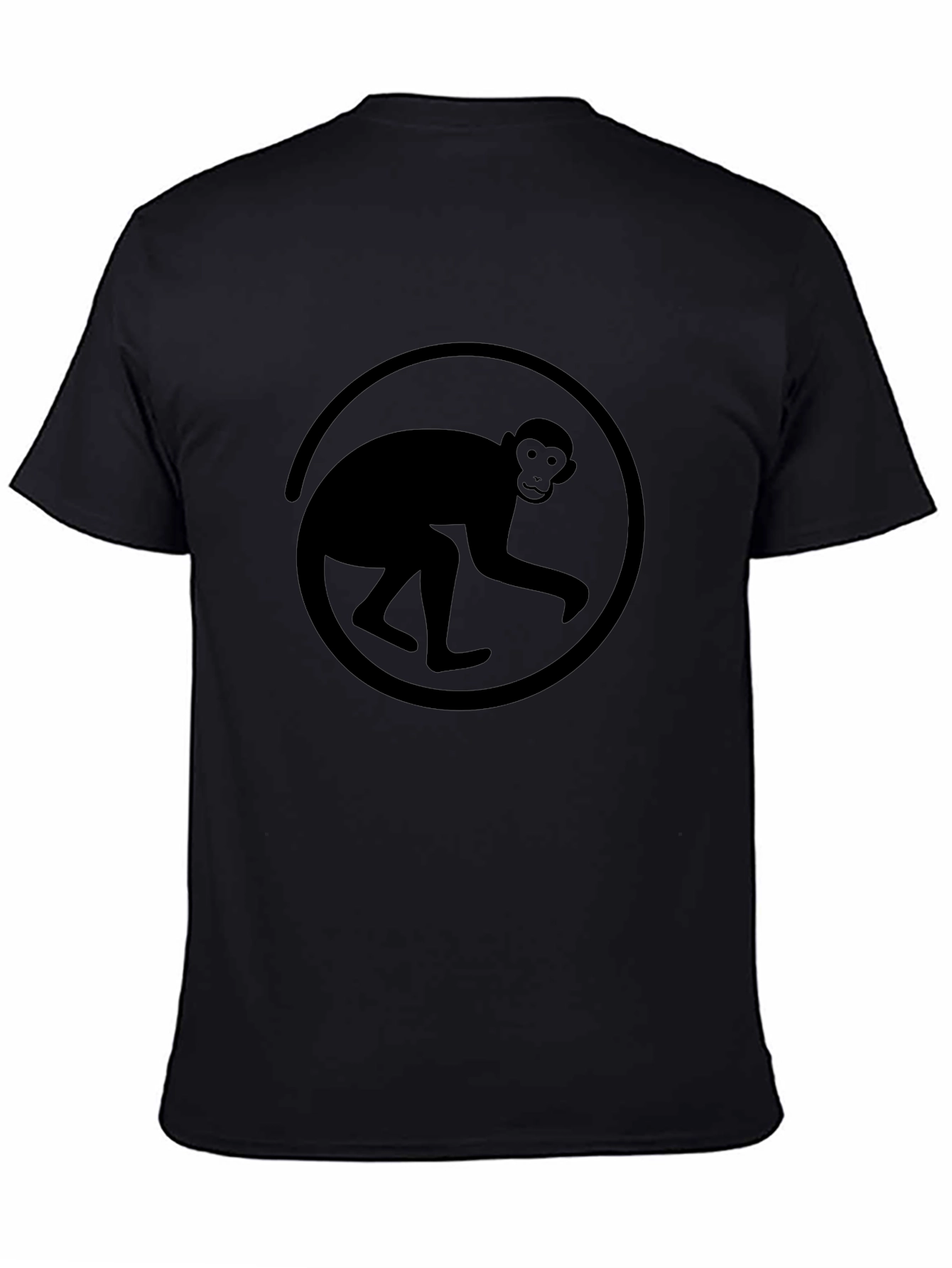 Monkey Silhouette Graphic Tee - Black