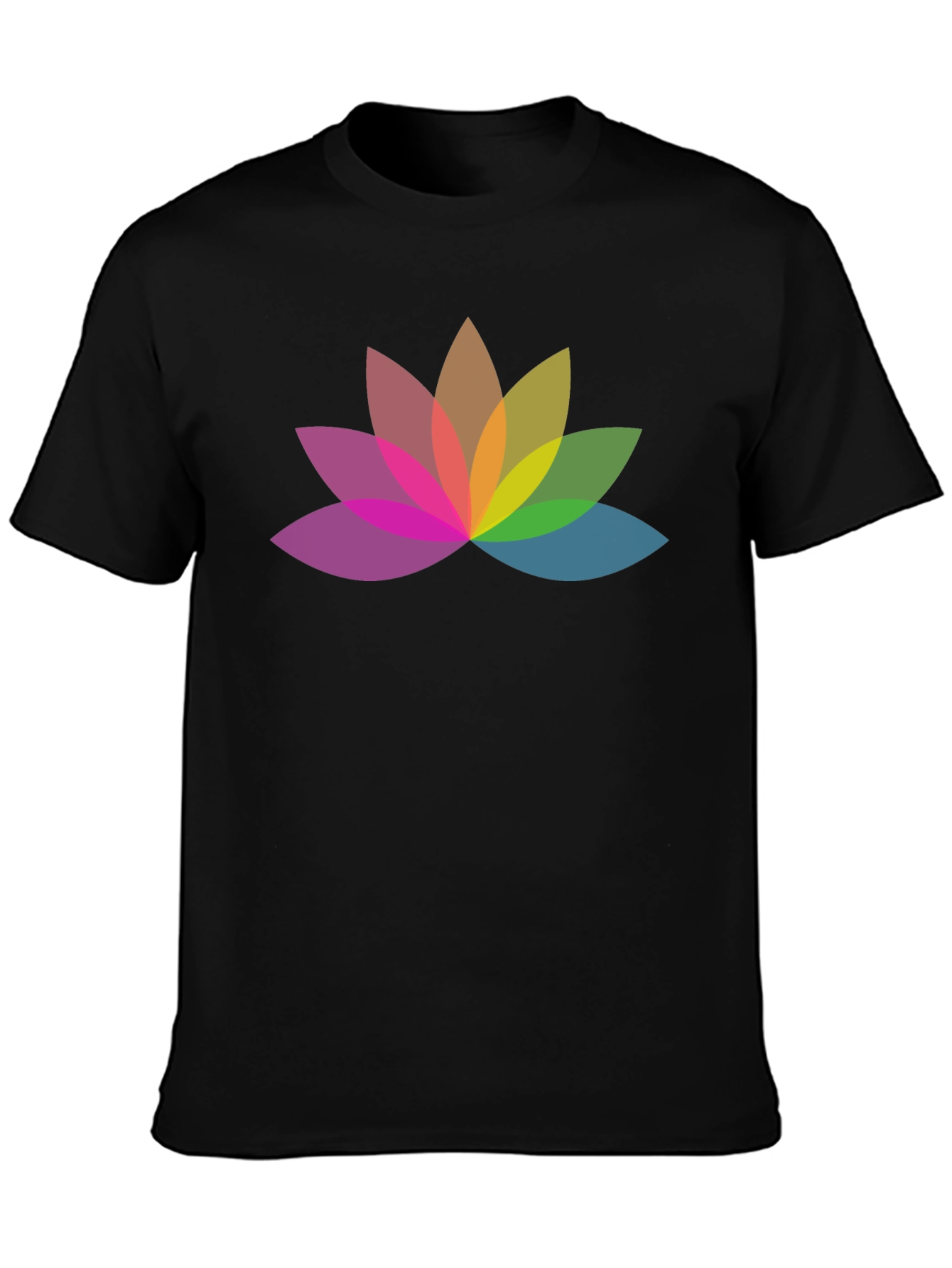 Rainbow Lotus Flower Graphic T-Shirt