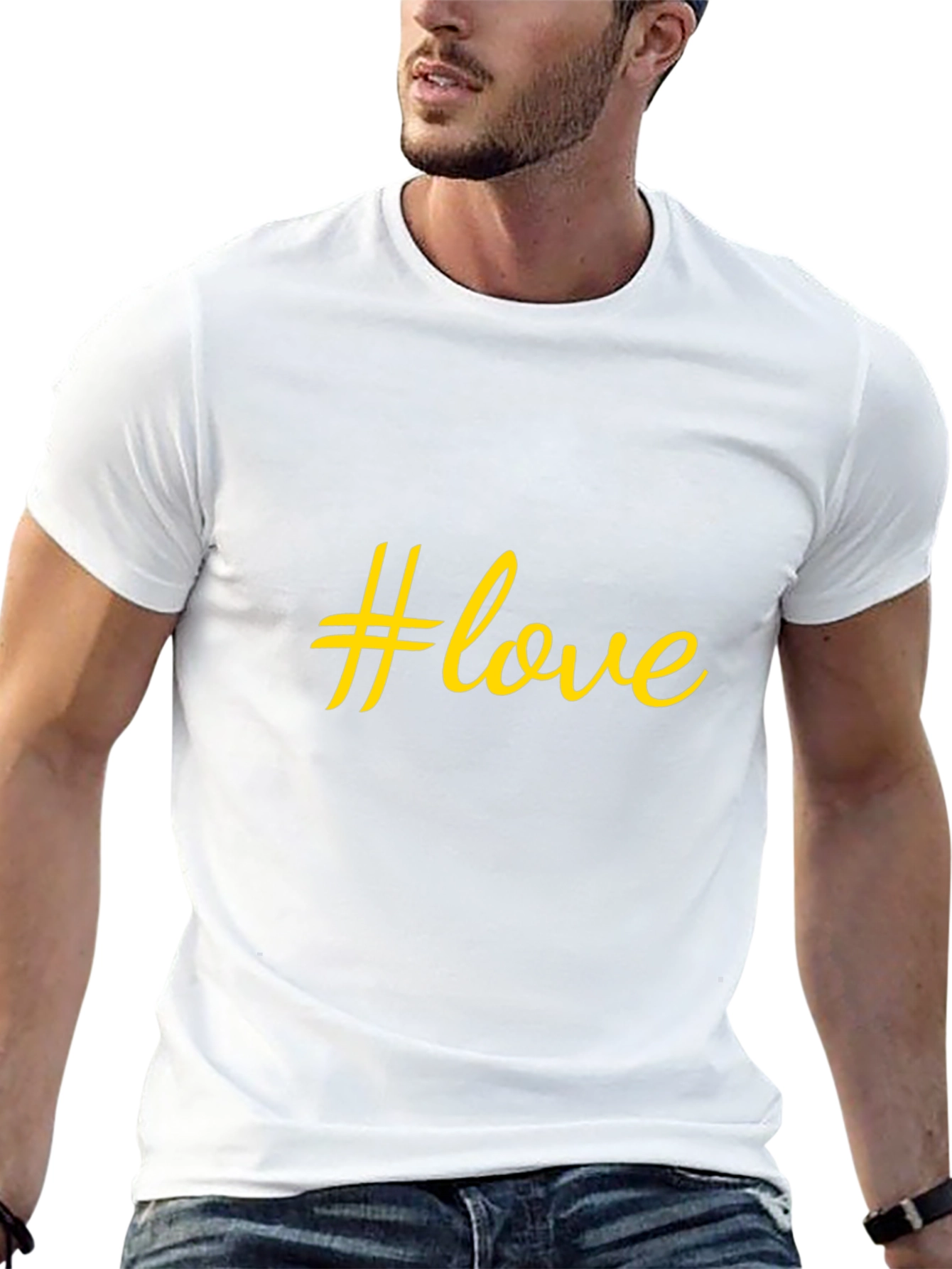 #Love Graphic Black T-Shirt - Stylish Casual Wear