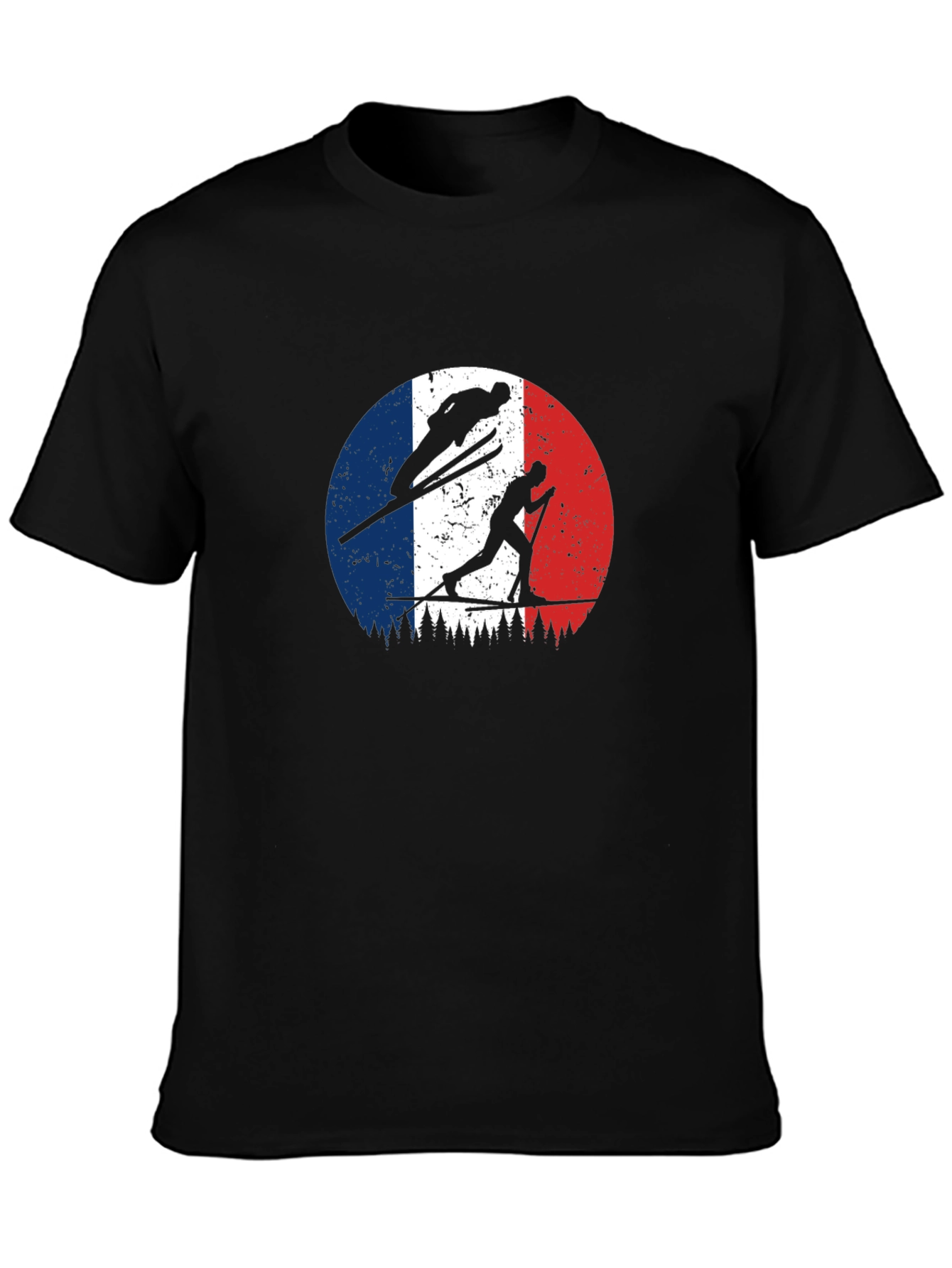 French Ski Team Silhouette Graphic T-Shirt