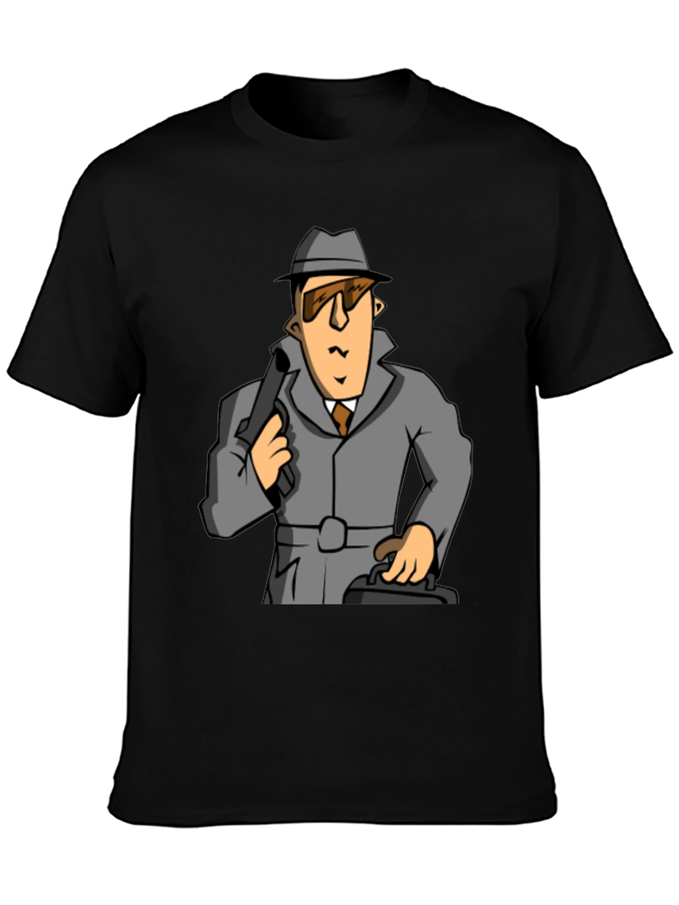 Spy Cartoon Graphic Tee - Classic Black T-Shirt