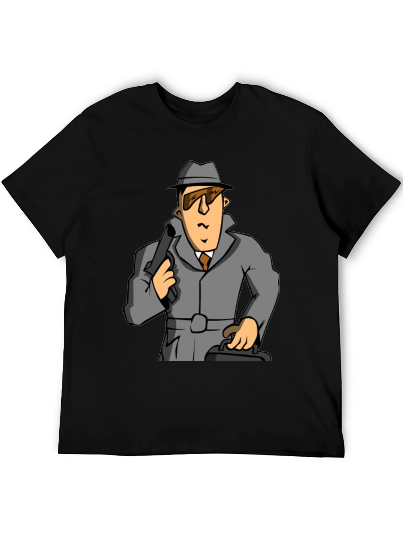Spy Cartoon Graphic Tee - Classic Black T-Shirt