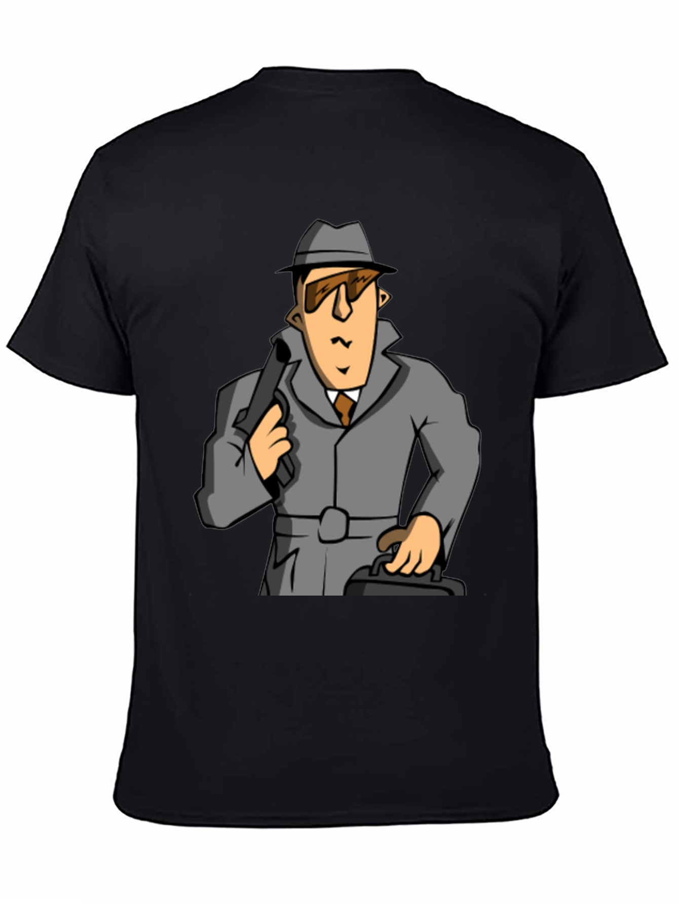 Spy Cartoon Graphic Tee - Classic Black T-Shirt