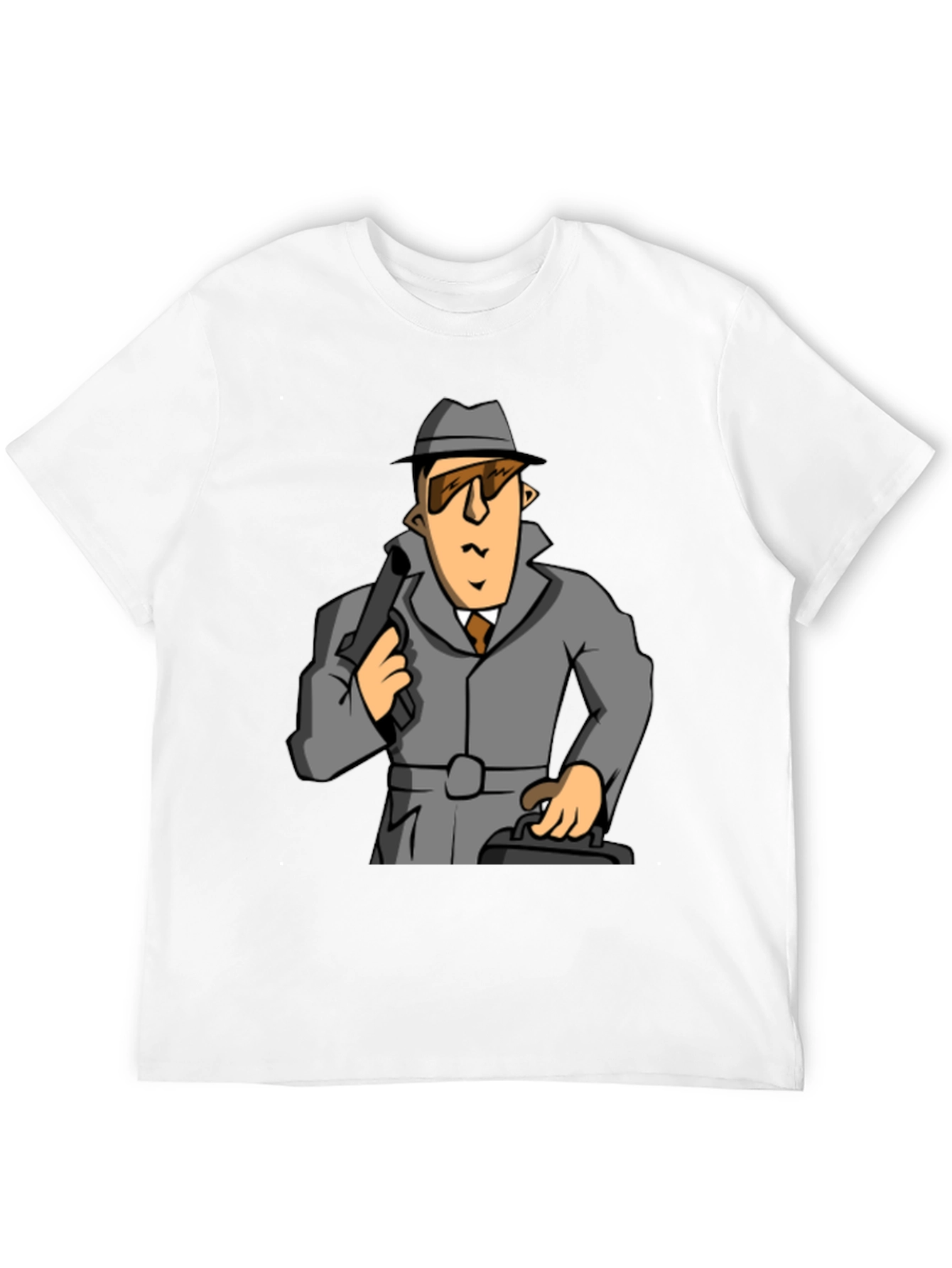 Spy Cartoon Graphic Tee - Classic Black T-Shirt