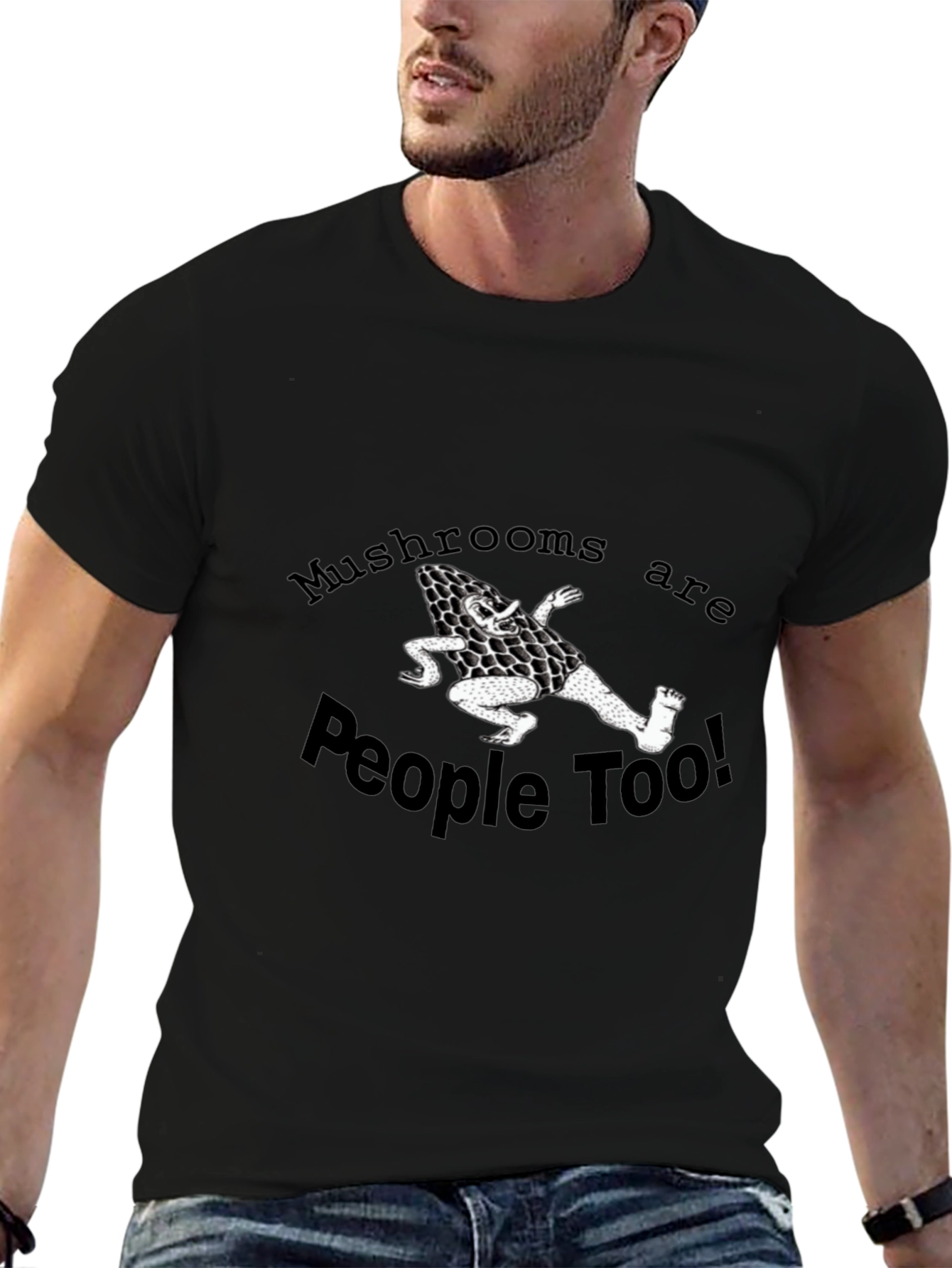 Mushrooms Are People Too! Graphic Tee - Black