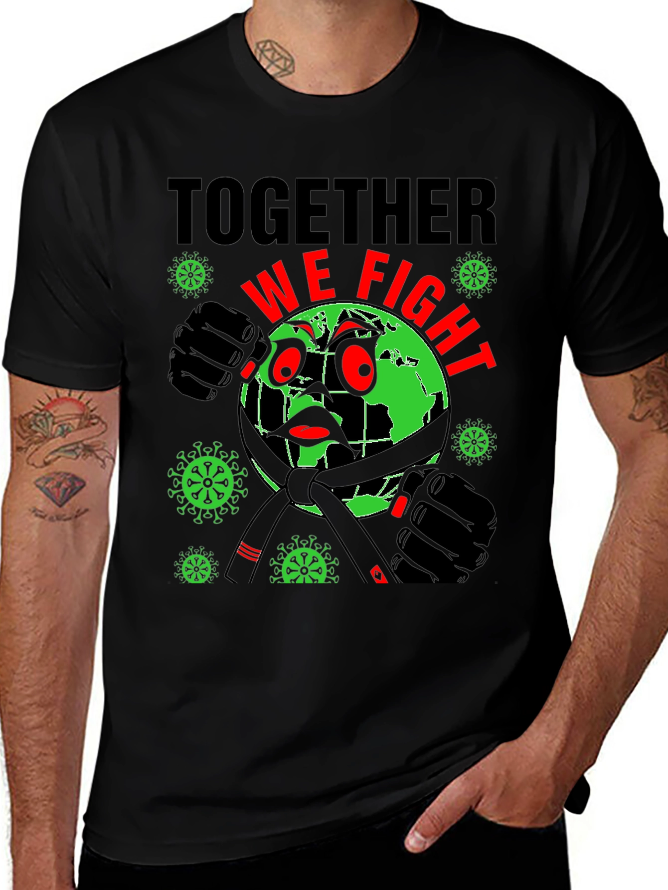 Together We Fight T-Shirt: Earth vs Virus