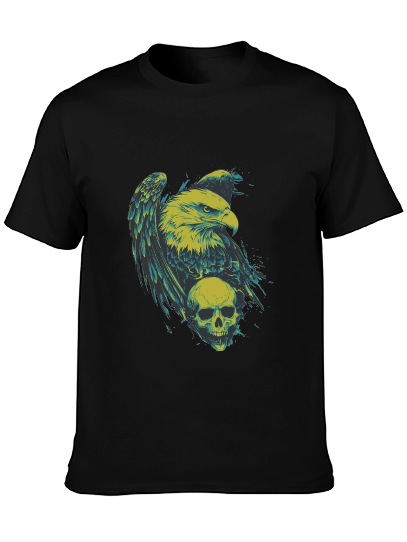 Eagle and Skull Graphic Print T-Shirt