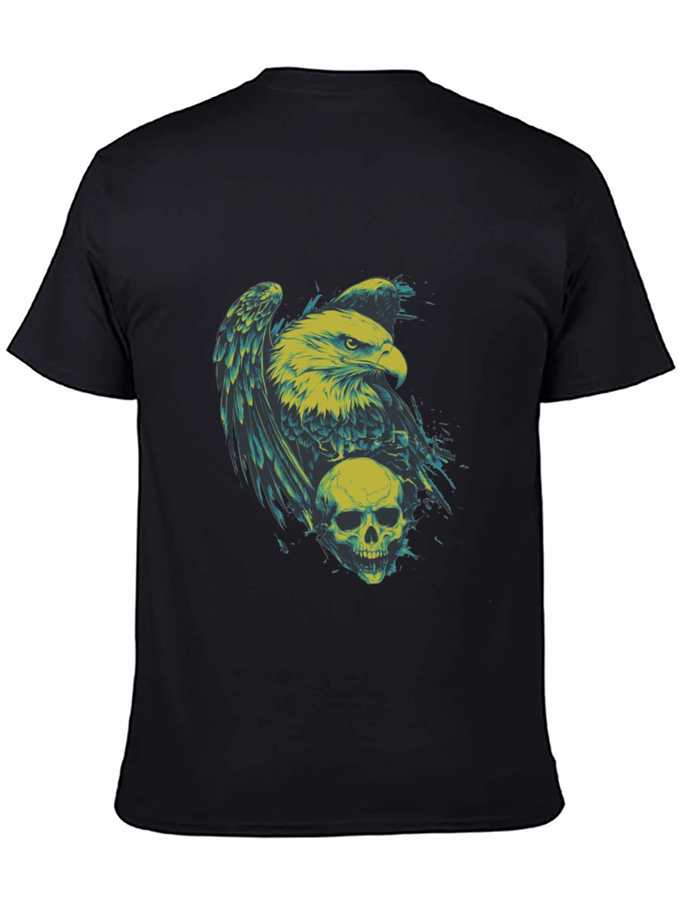 Eagle and Skull Graphic Print T-Shirt