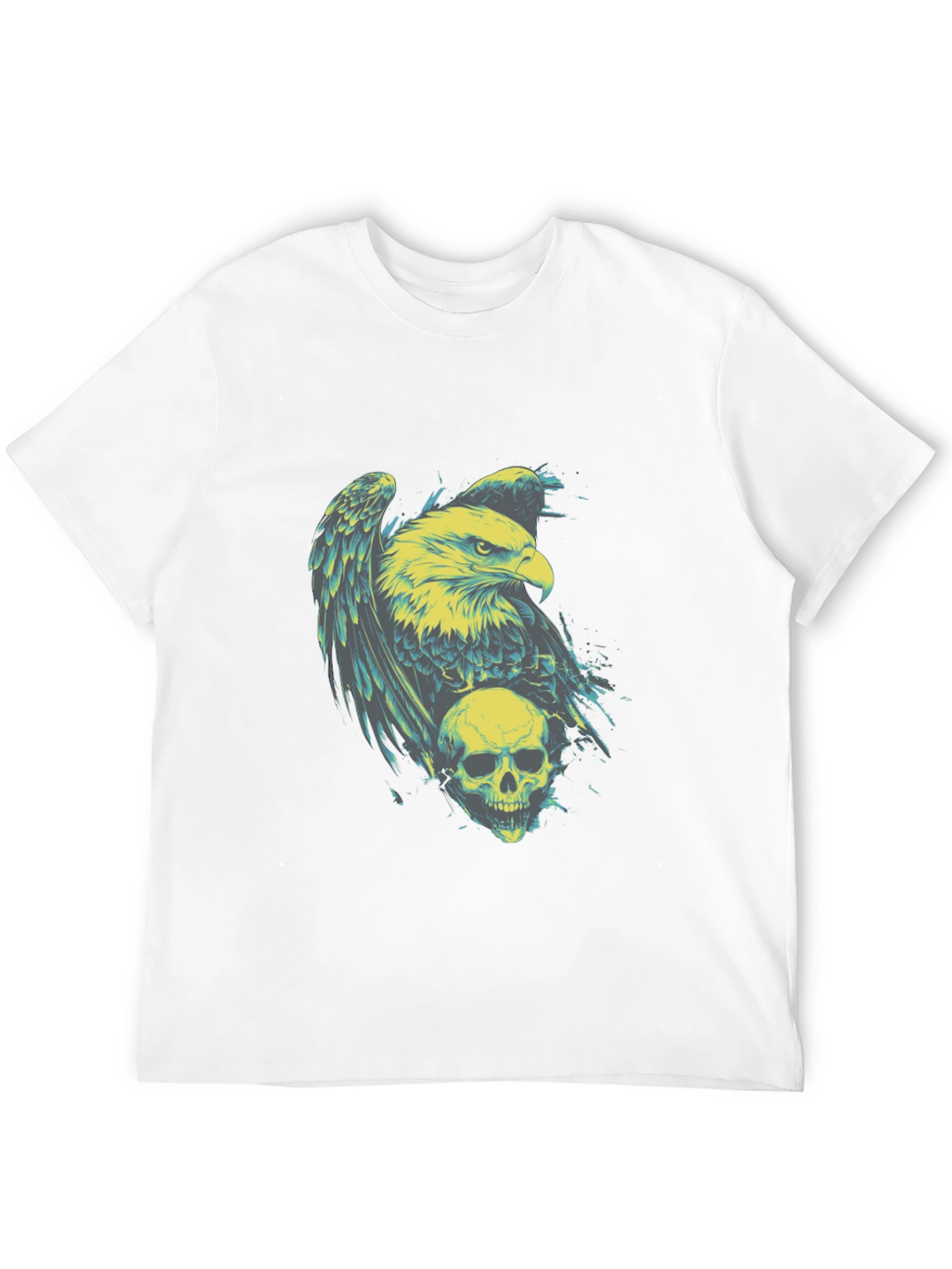 Eagle and Skull Graphic Print T-Shirt