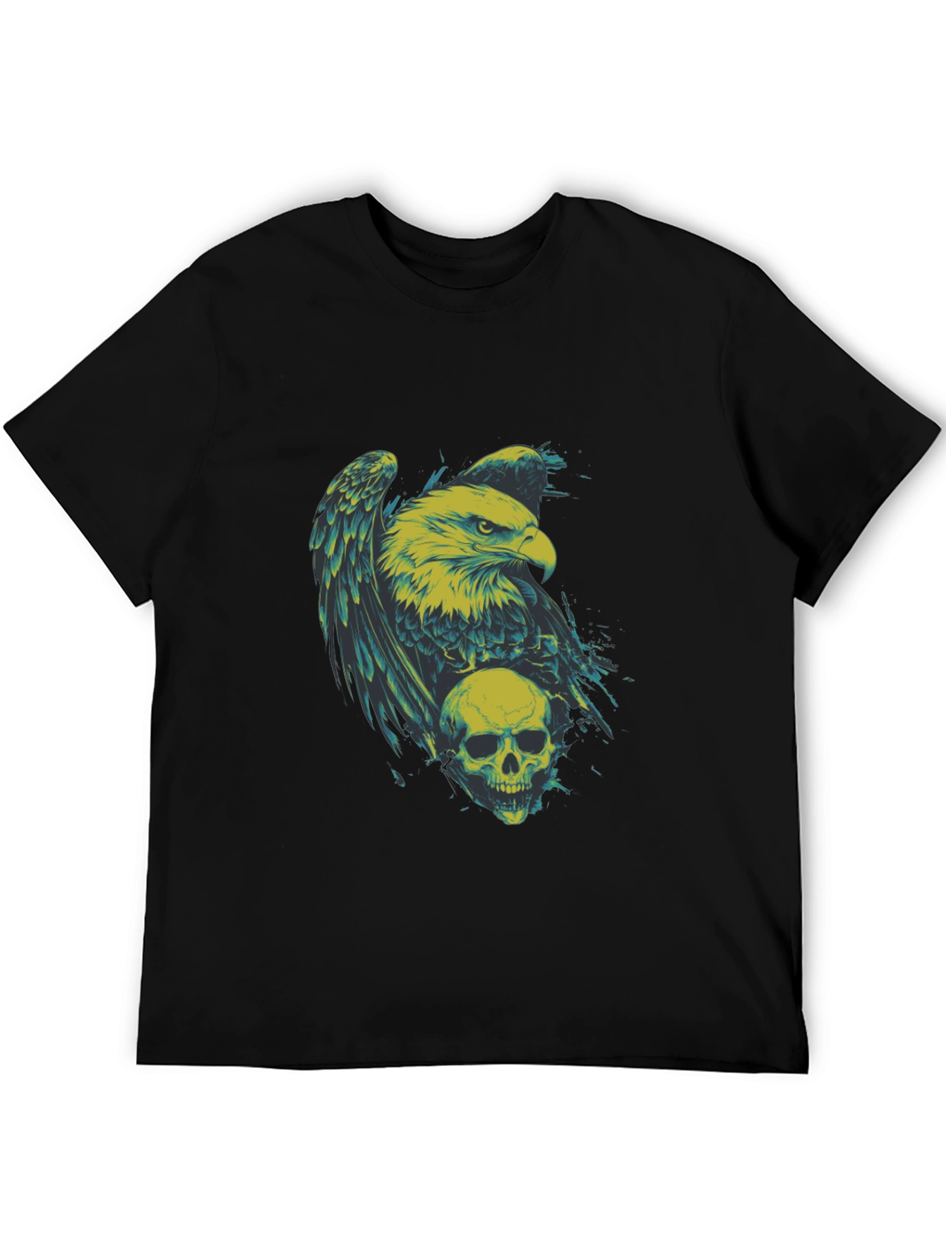 Eagle and Skull Graphic Print T-Shirt