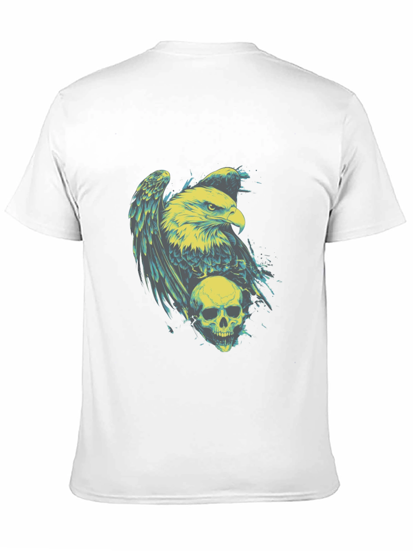Eagle and Skull Graphic Print T-Shirt