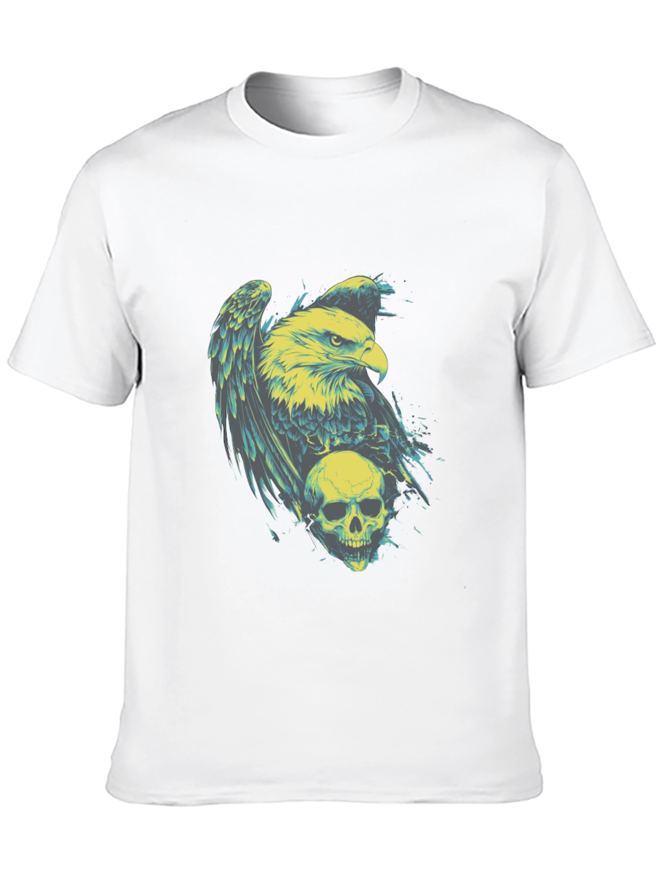 Eagle and Skull Graphic Print T-Shirt