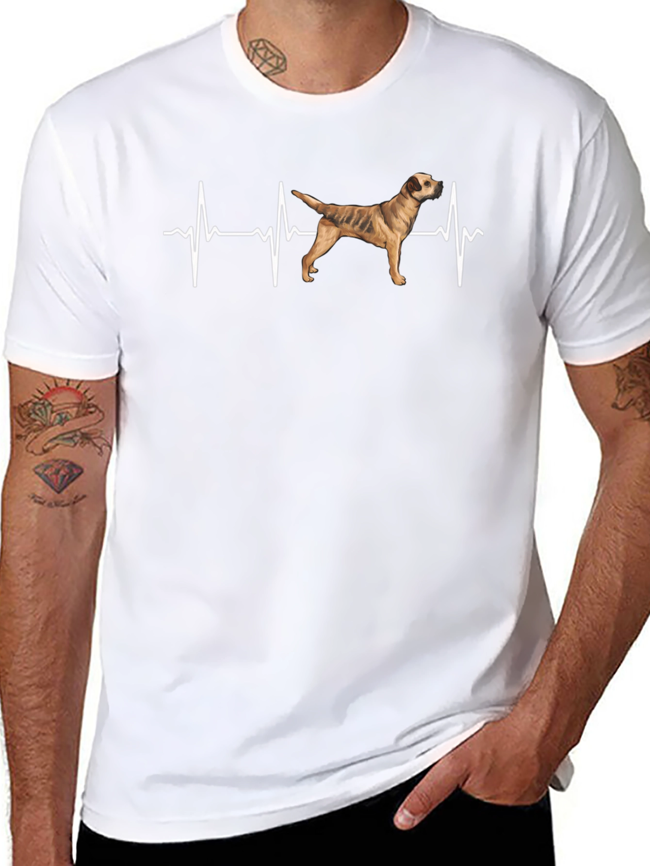 Dog Heartbeat T-Shirt - Black