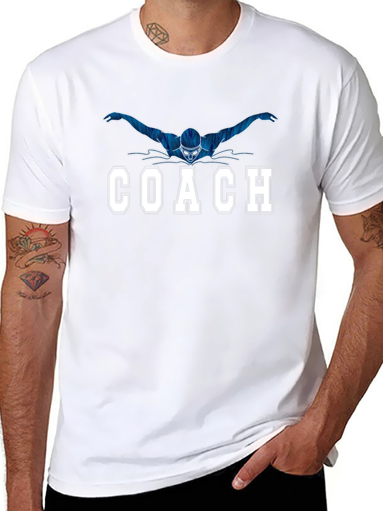 Swimmer Coach Graphic T-Shirt