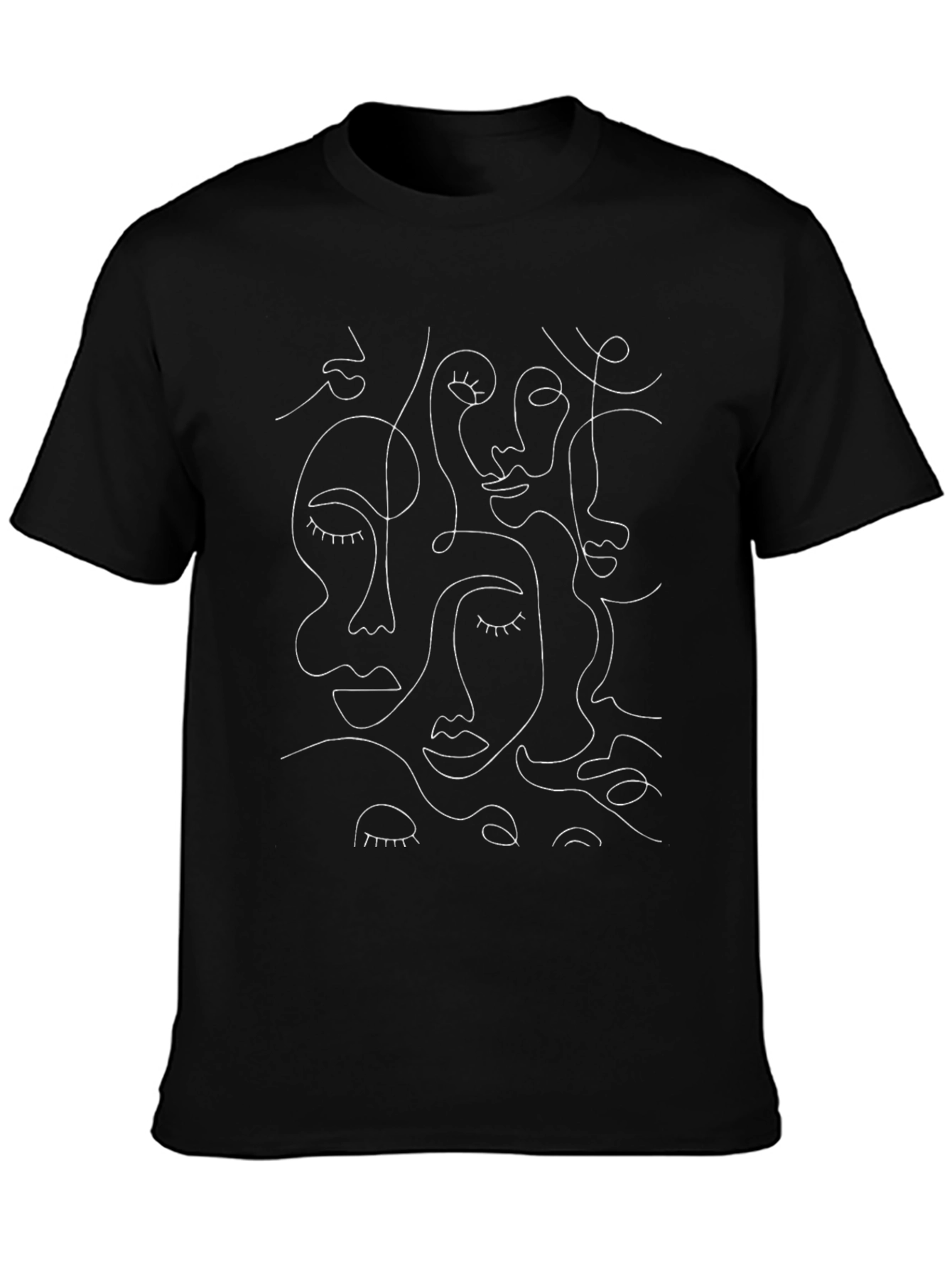 Abstract Faces Graphic Tee - Modern Art Shirt