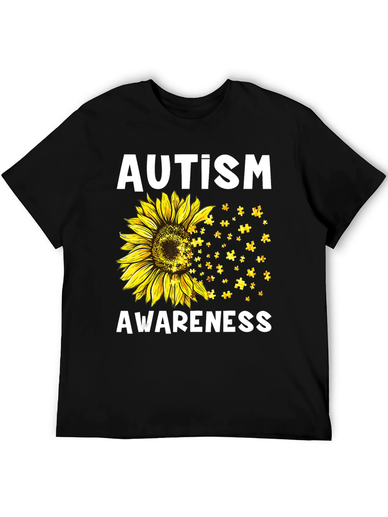 Autism Awareness Sunflower Puzzle T-Shirt