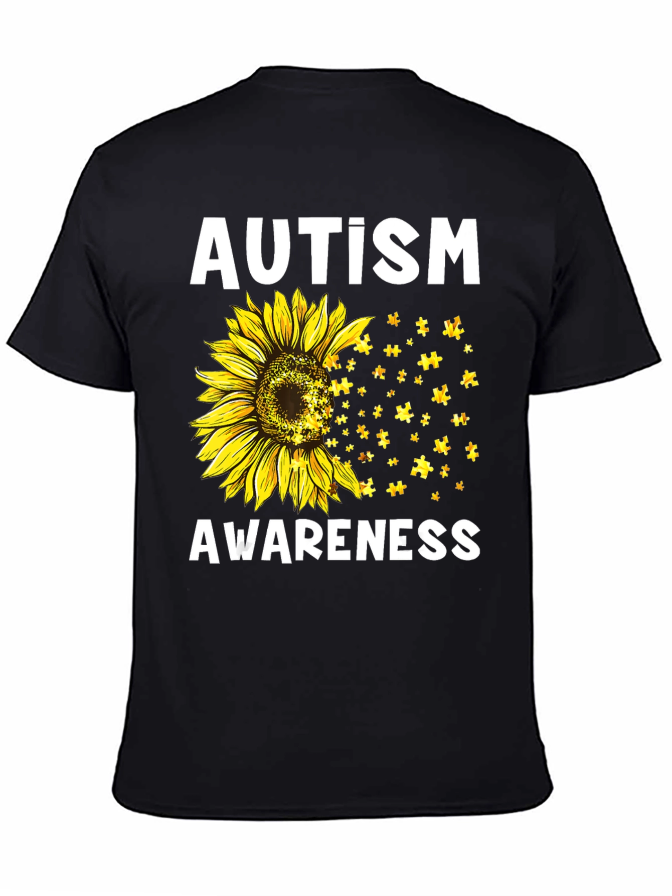 Autism Awareness Sunflower Puzzle T-Shirt