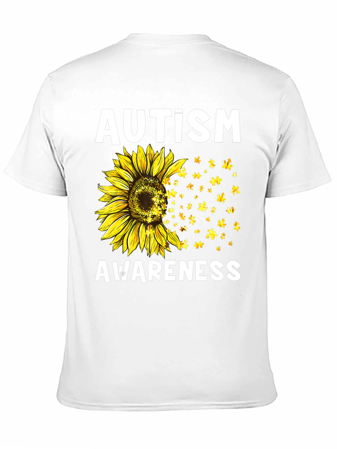 Autism Awareness Sunflower Puzzle T-Shirt