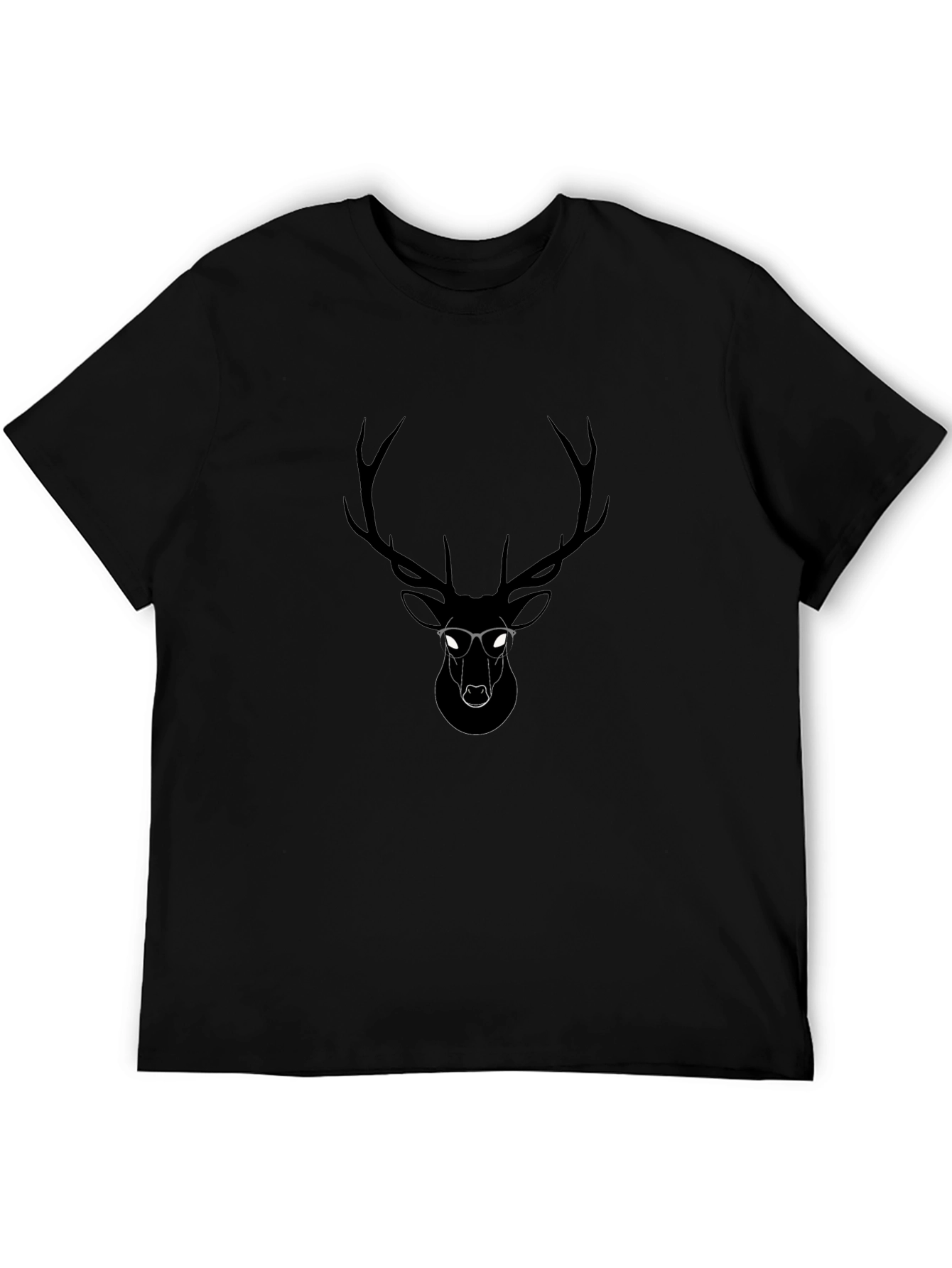 Cool Deer Graphic Black T-Shirt