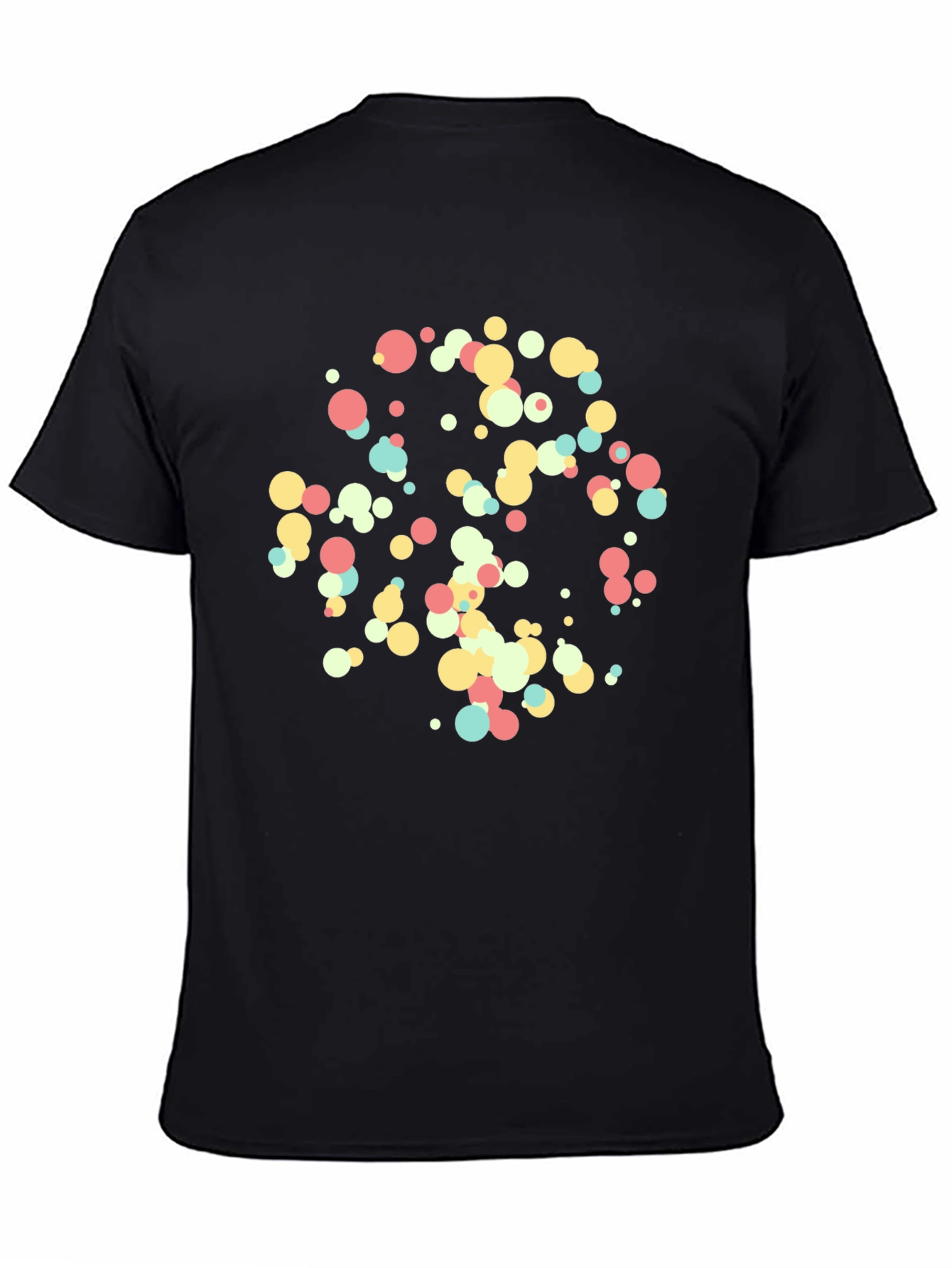Abstract Circle Pattern Black T-Shirt